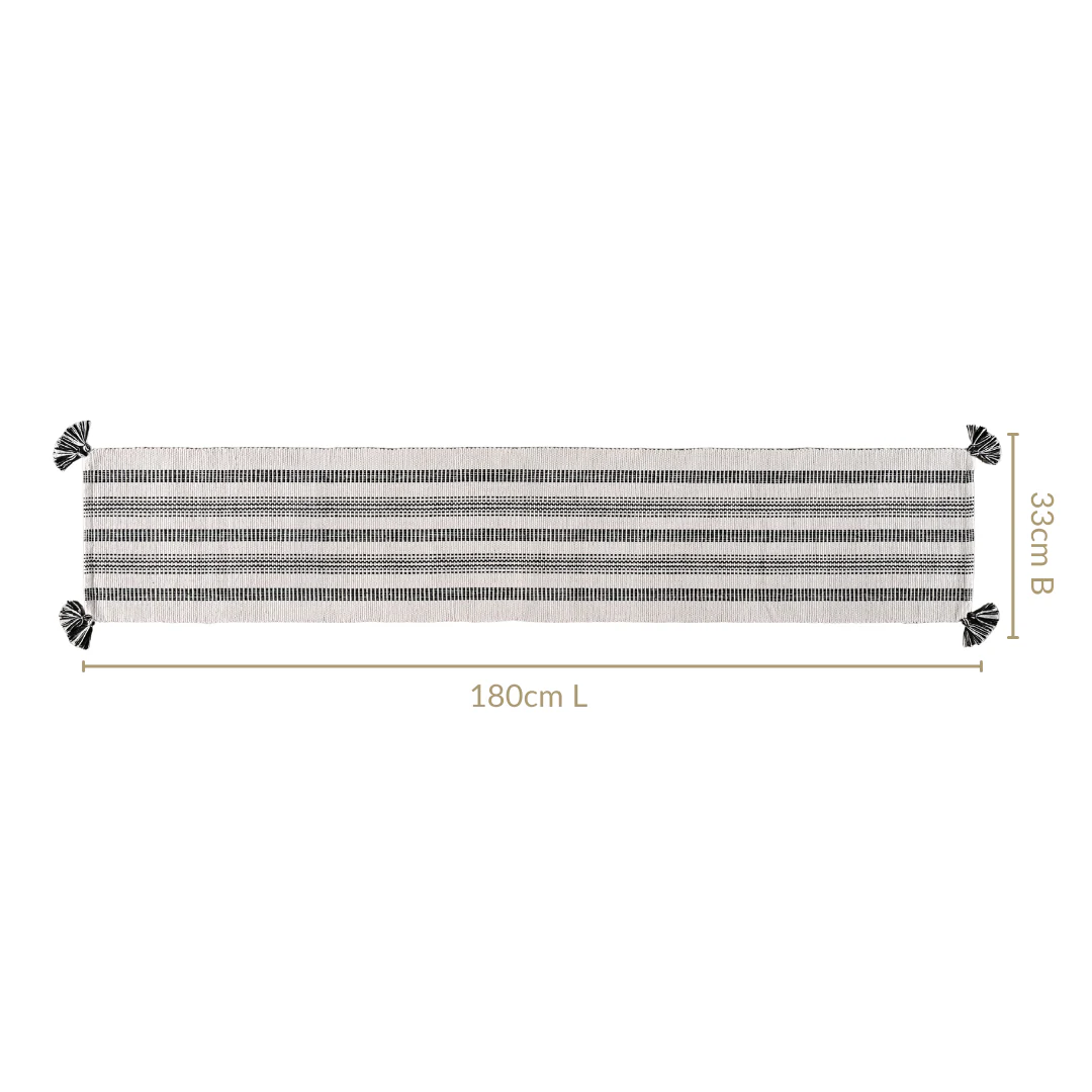 Monochrome Cotton Runner 180x33cm - Image 4
