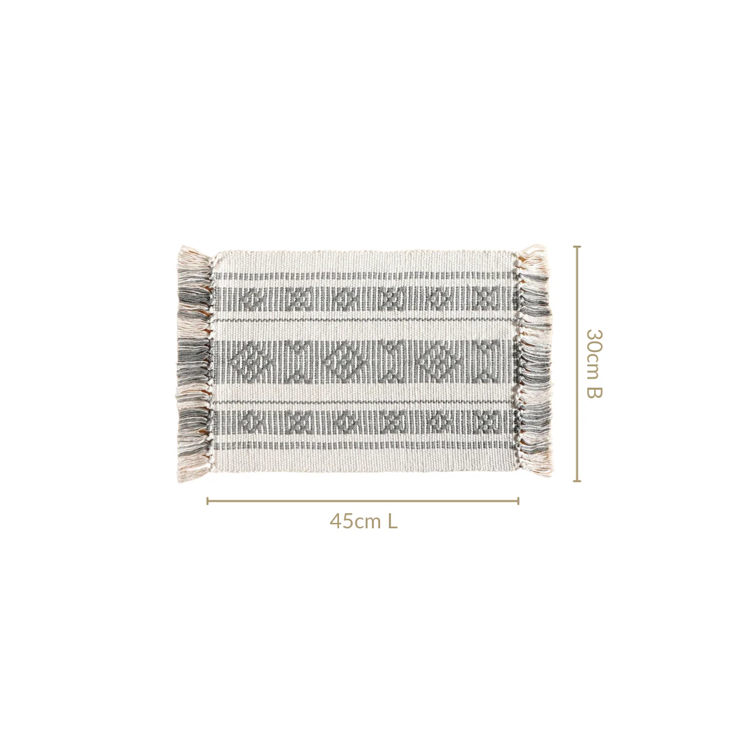 MonoLoom Fringed Cotton Placemat Set Of 6 - Image 4