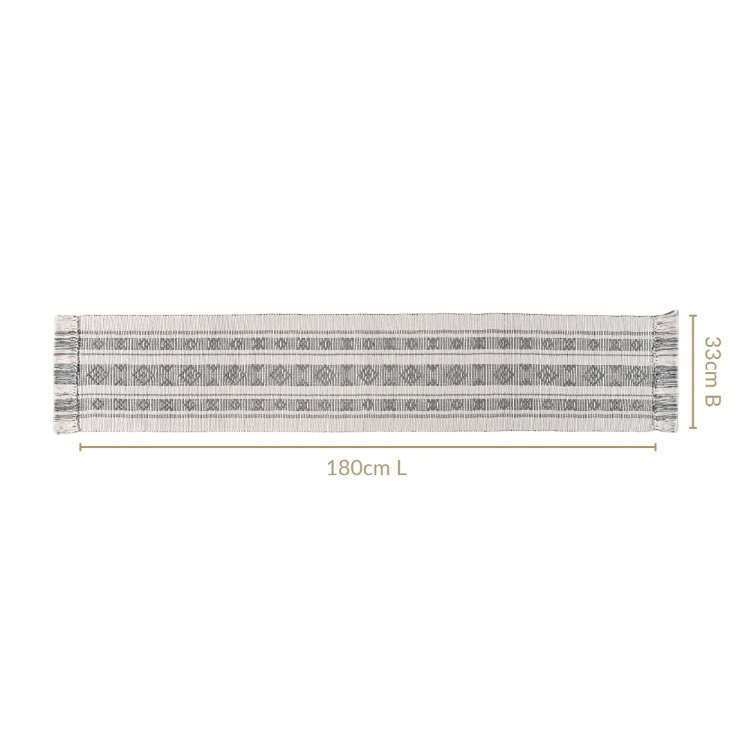 MonoLoom Fringed Cotton Runner 180x33cm - Image 3