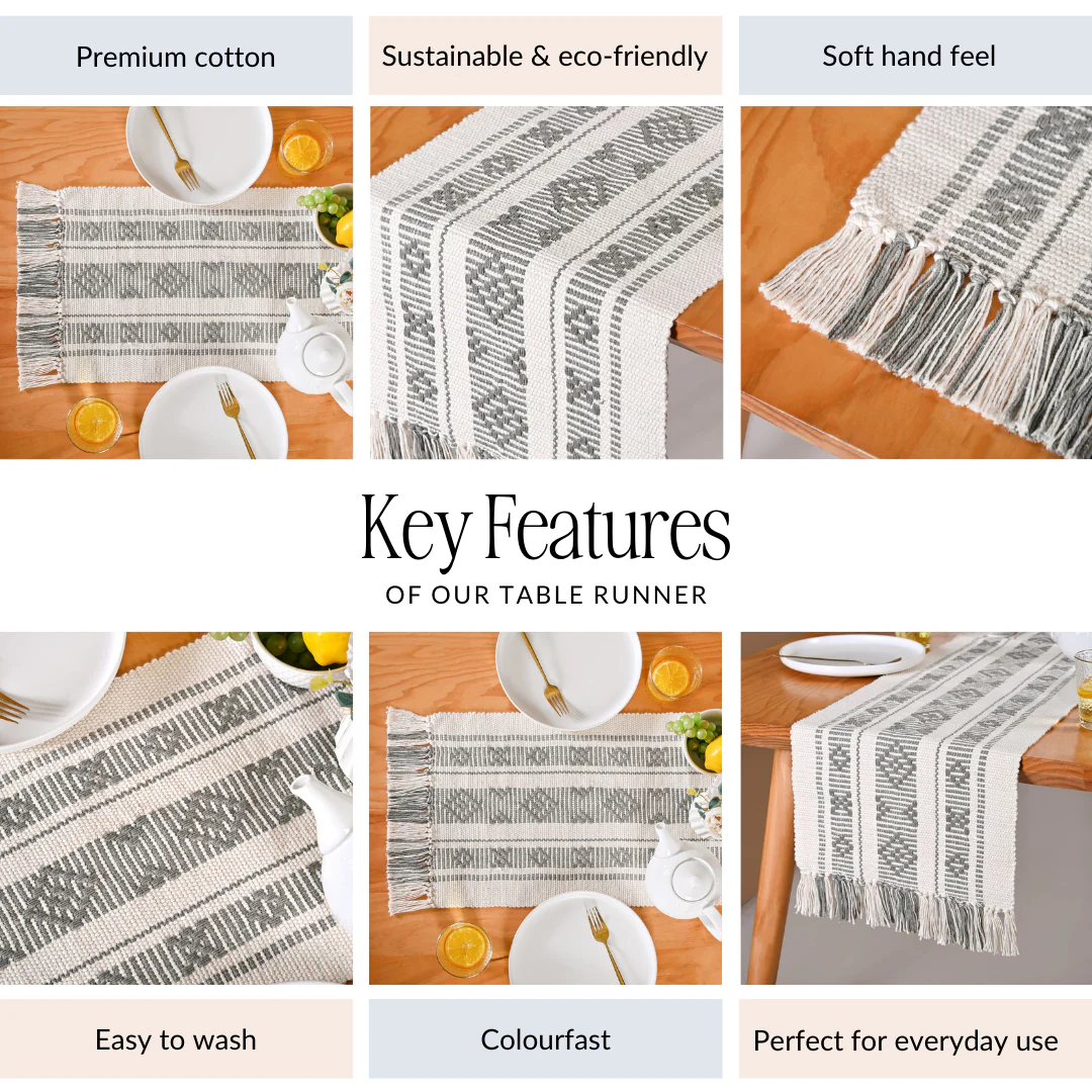 MonoLoom Fringed Cotton Runner 180x33cm - Image 4