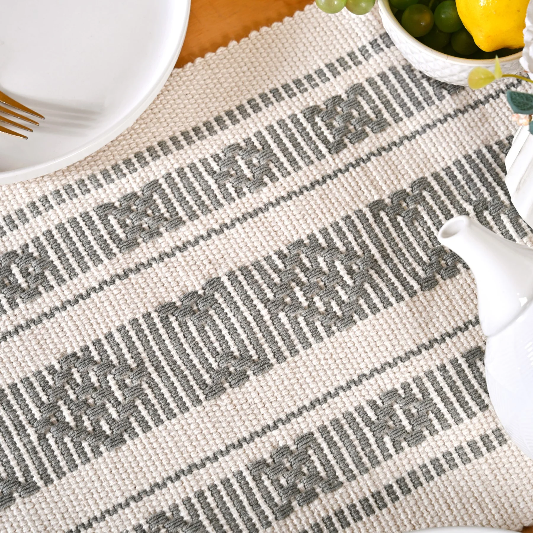 MonoLoom Fringed Cotton Runner 180x33cm - Image 6