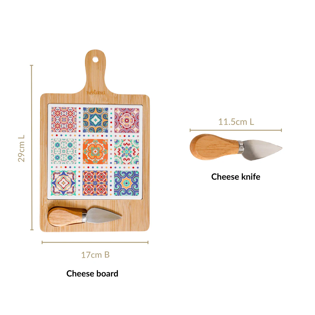 Moroccan Style Rectangle Cheeseboard With Knife 29x17cm - Image 4