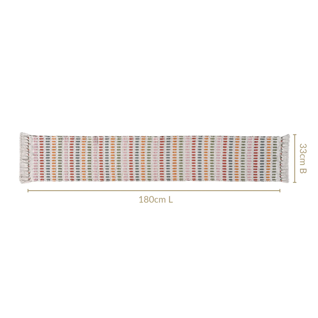 Multicoloured Cotton Runner 180x33cm - Image 3