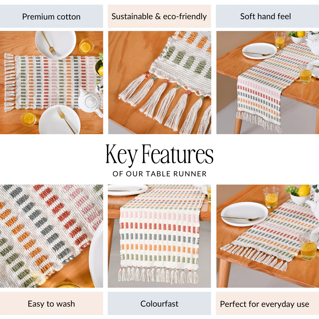 Multicoloured Cotton Runner 180x33cm - Image 4