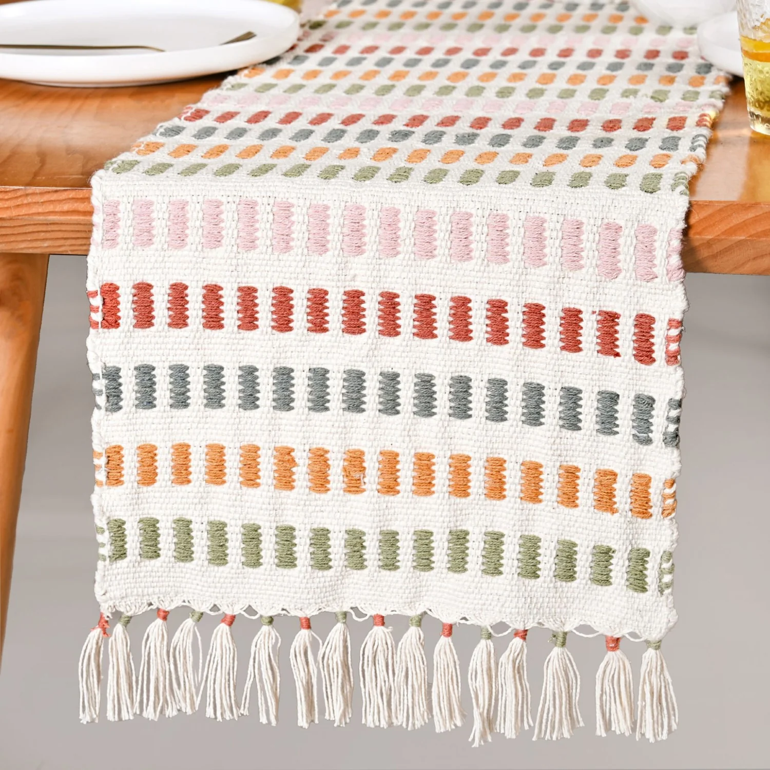 Multicoloured Cotton Runner 180x33cm - Image 8