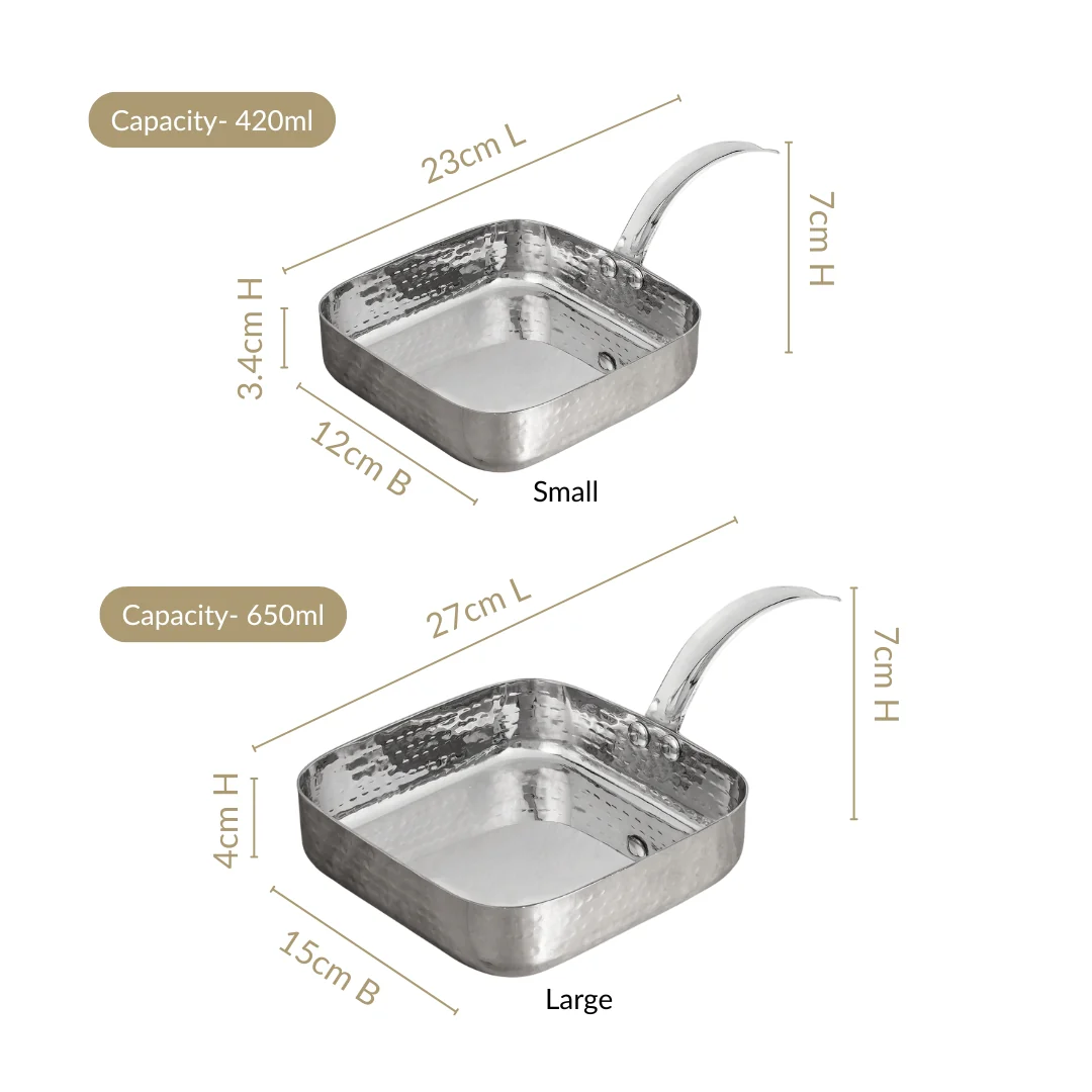 Multipurpose Hammered Stainless Steel Serving Pan Set Of 2 - Image 5