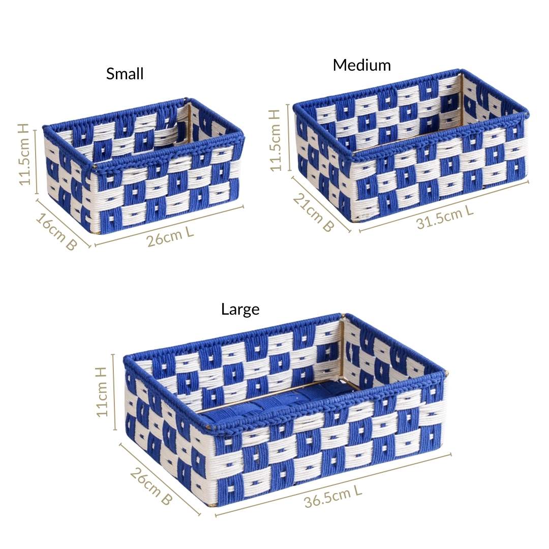 Multipurpose Storage Basket Set Of 3 Royal Blue - Image 6