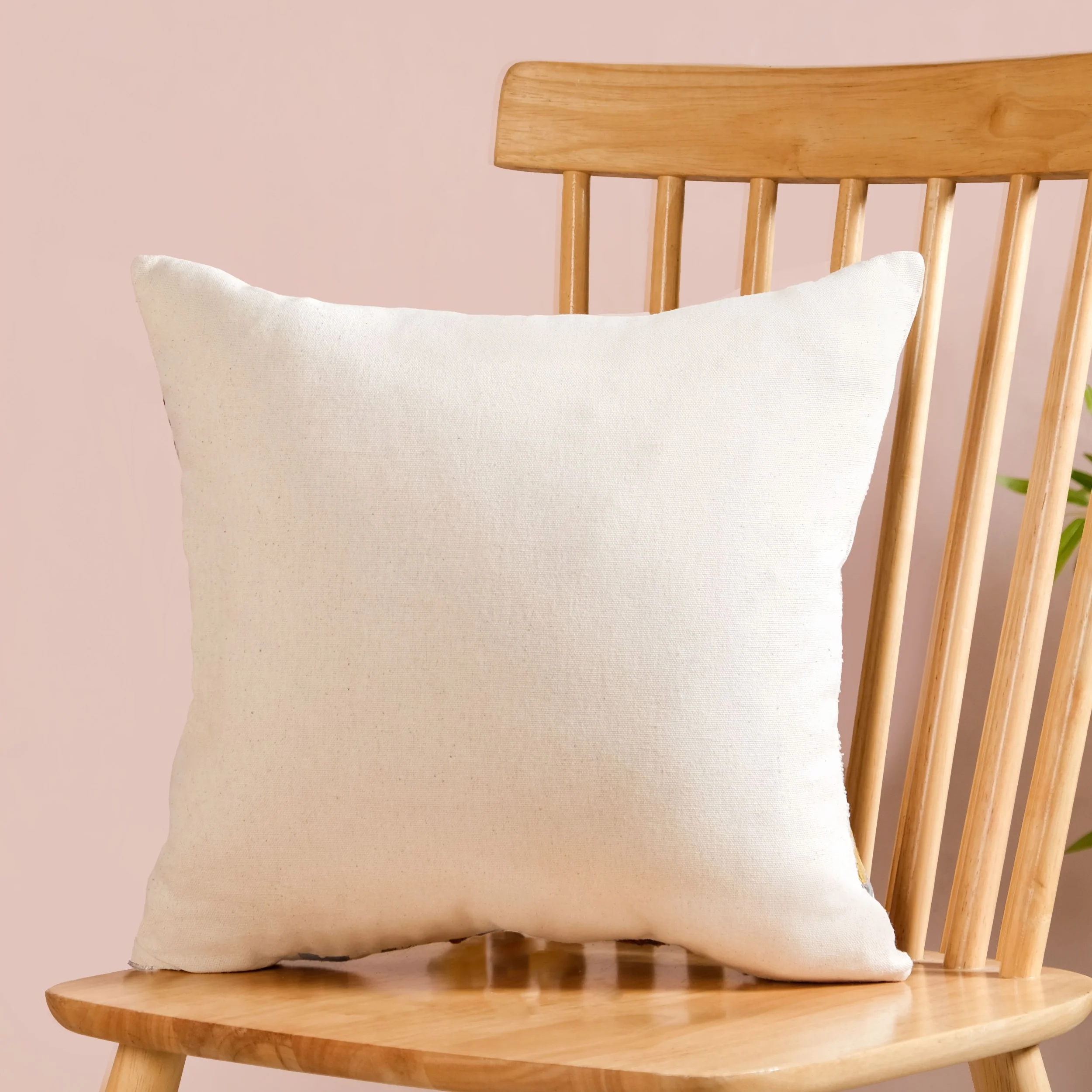 Nature Bloom Embroidered Cotton Cushion Cover 40x40cm - Image 6