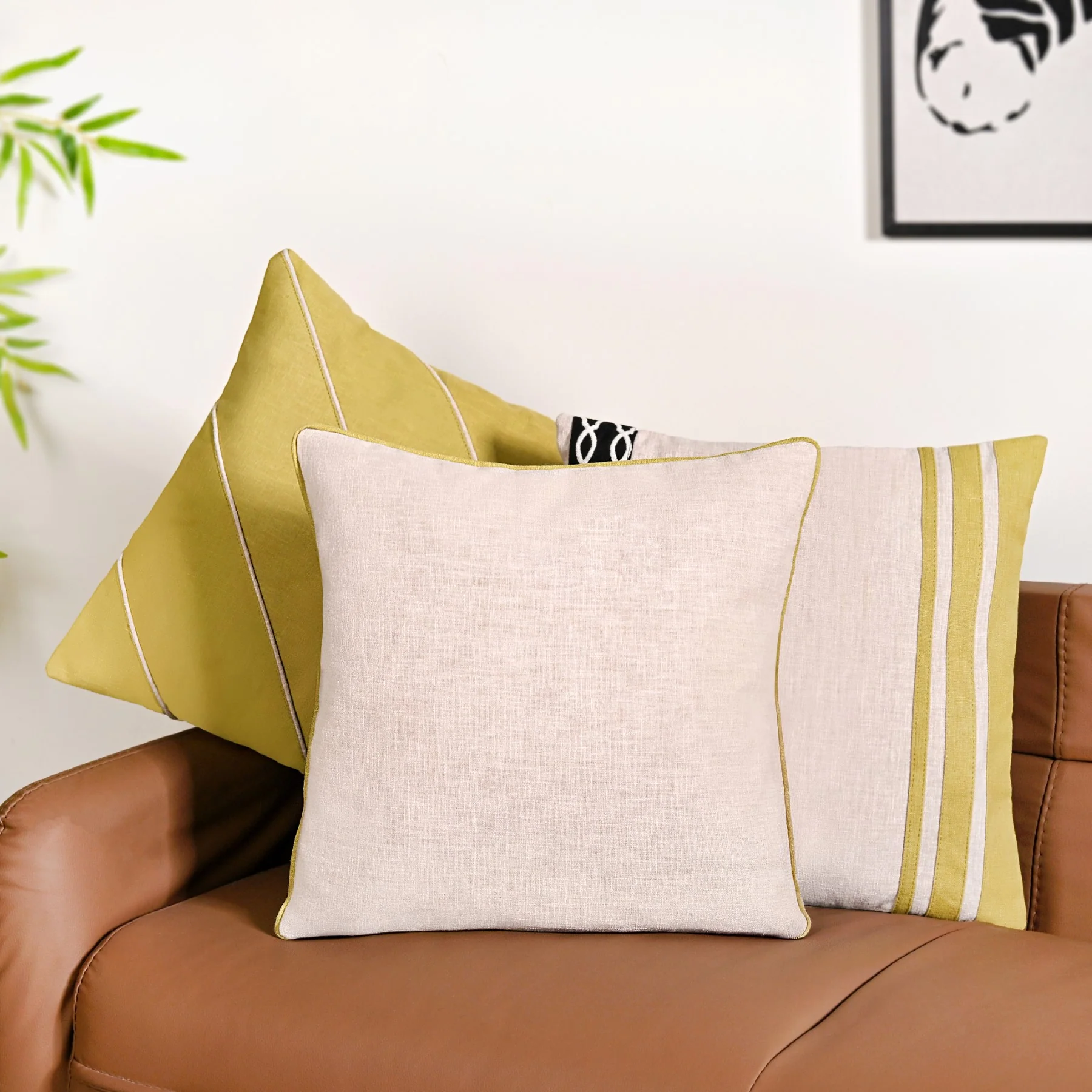 Natures Palette Cotton Cushion Cover Set Of 3 40x40cm - Image 2