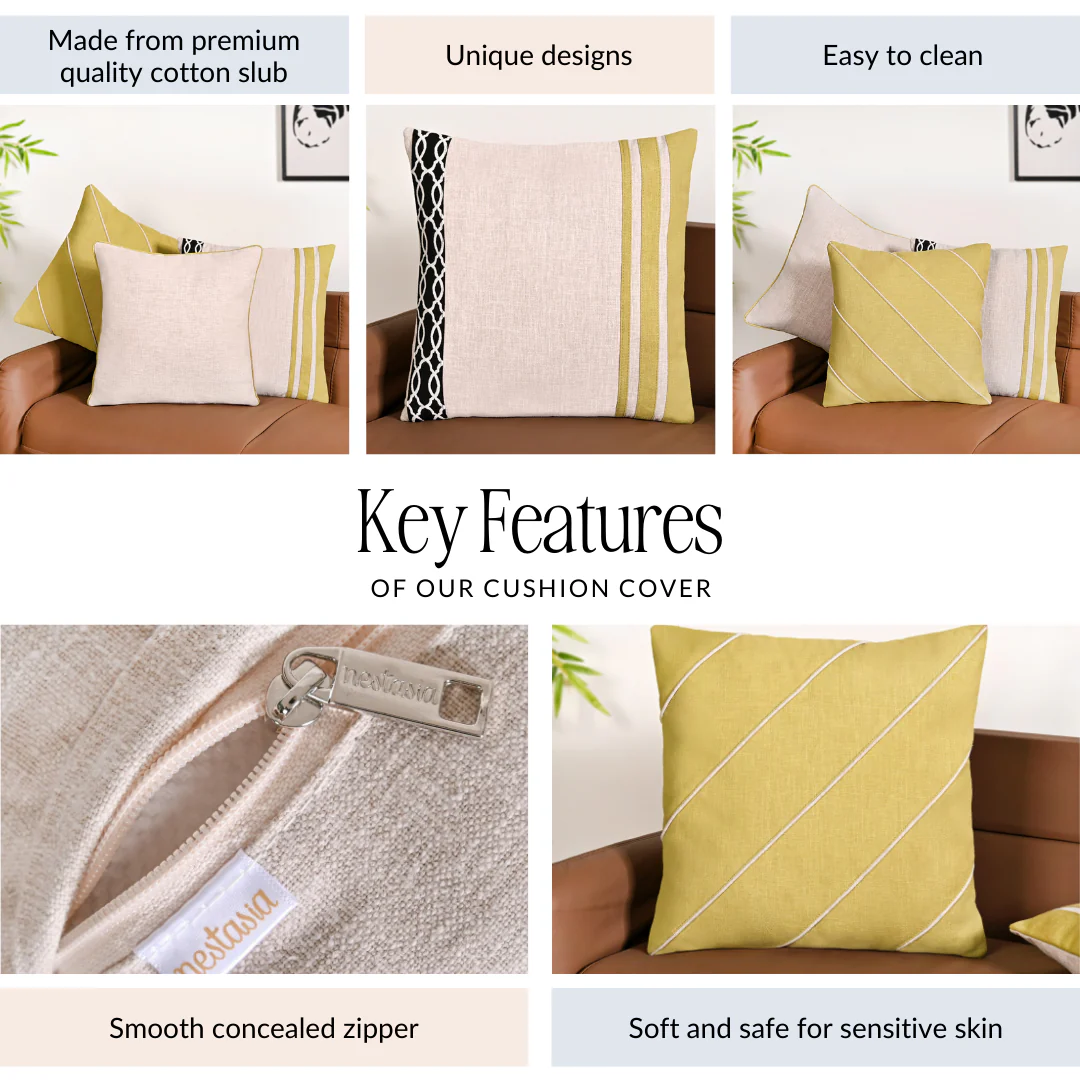 Natures Palette Cotton Cushion Cover Set Of 3 40x40cm - Image 4