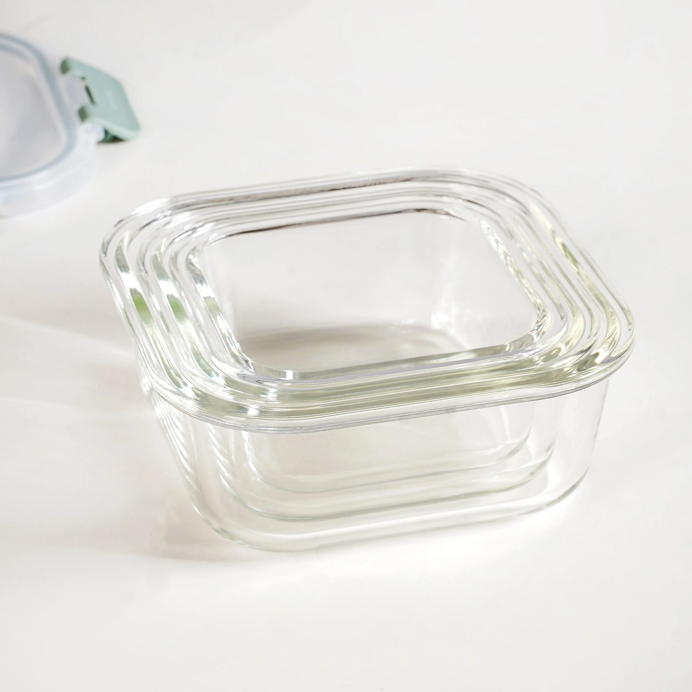 Nestro Airtight Clip Lock Containers Set Of 3 Square Sage Green 300ml 500ml 800ml - Image 7