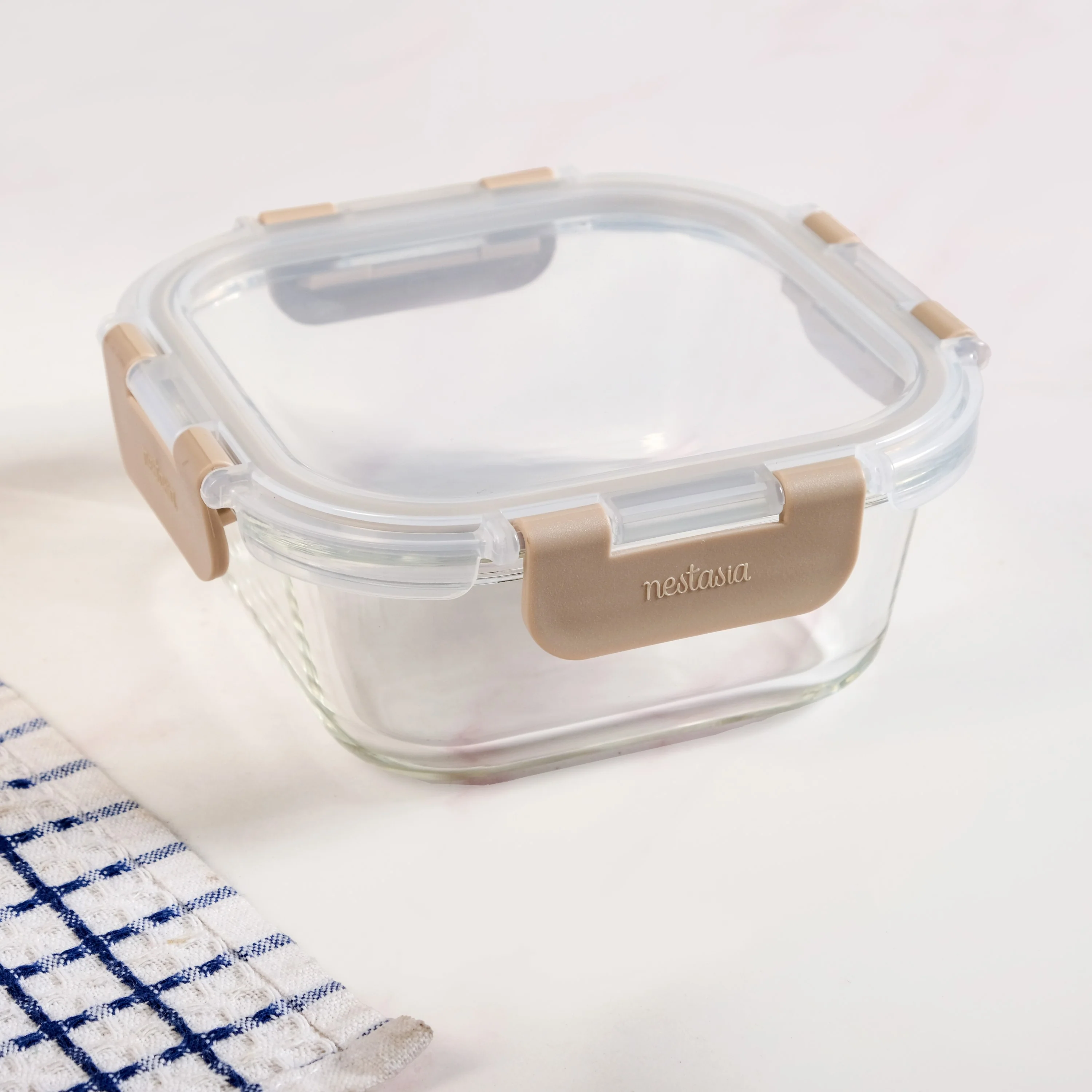 Nestro Airtight Containers Set Of 3 Square Beige 160ml 300ml 500ml - Image 9