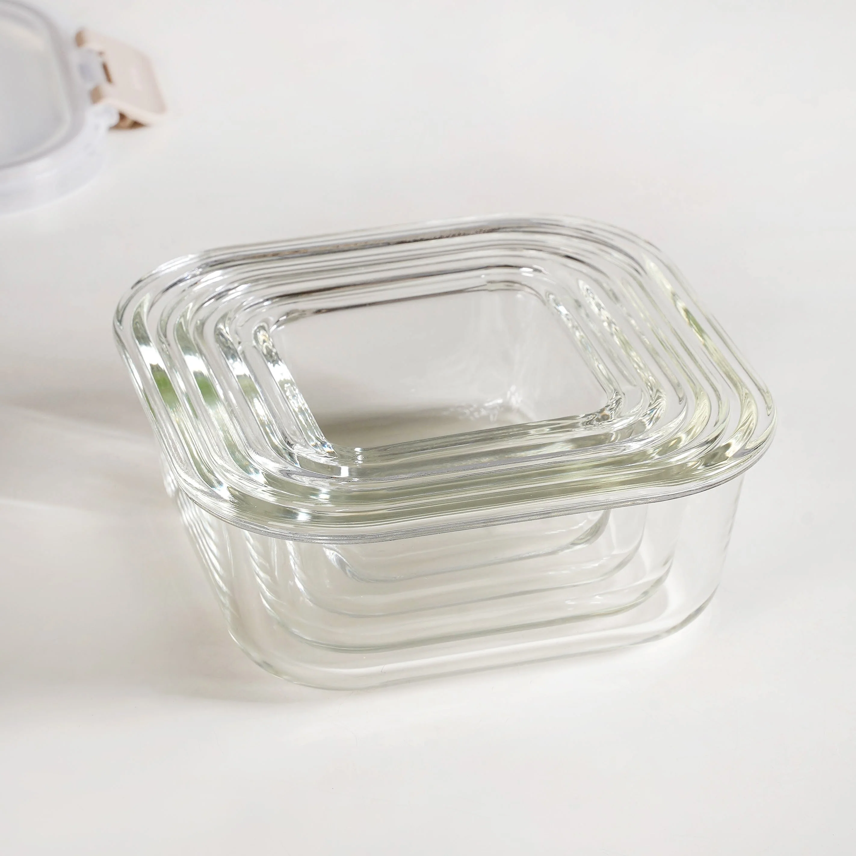 Nestro Airtight Containers Set Of 4 Square Beige 160ml 300ml 500ml 800ml - Image 8