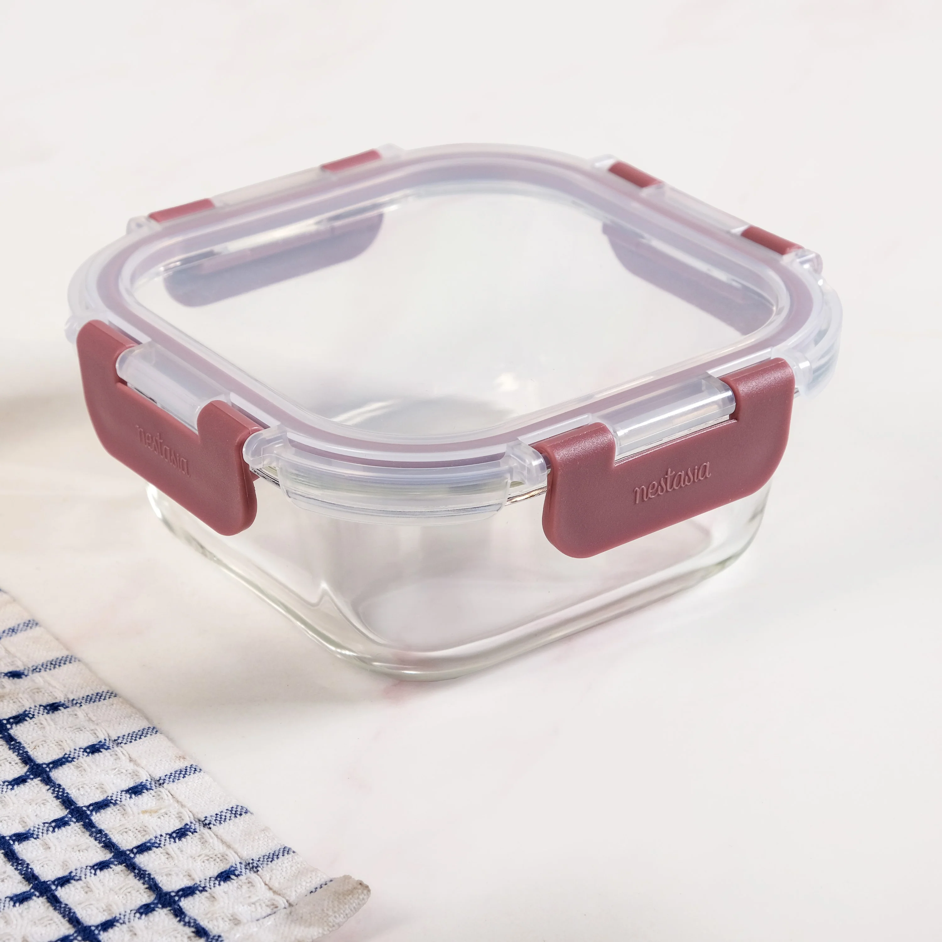 Nestro Airtight Food Storage Containers Square Set Of 3 Magenta 160ml 300ml 500ml - Image 9