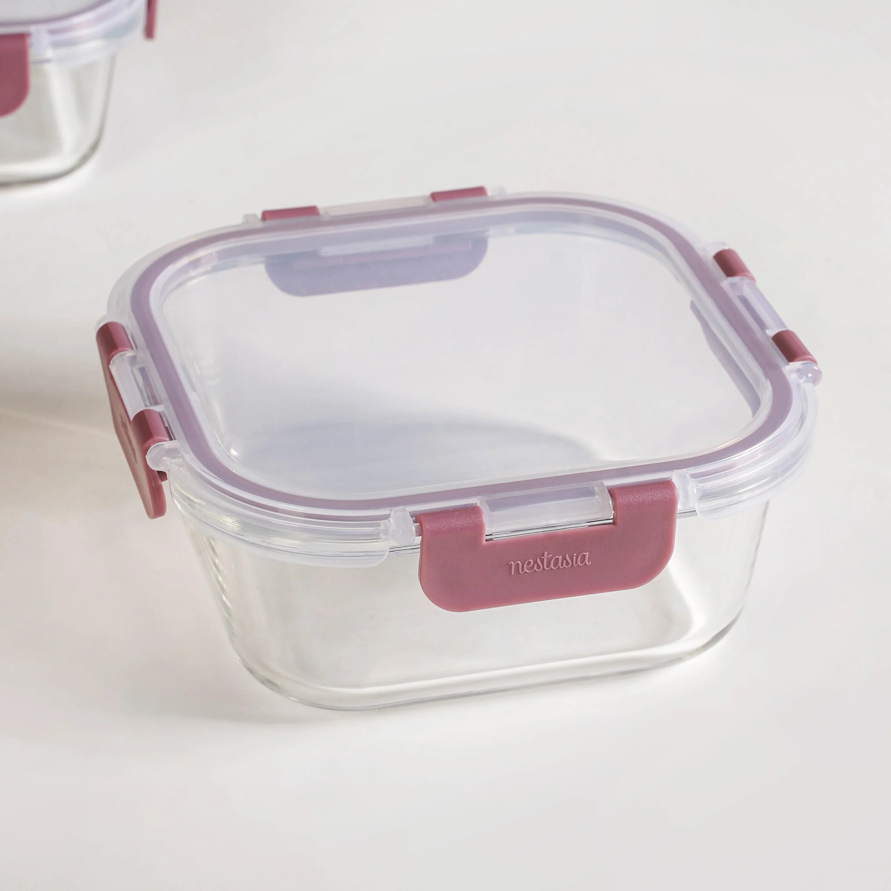 Nestro Containers With Lid Square Set Of 3 Dusty Pink 300ml 500ml 800ml - Image 8