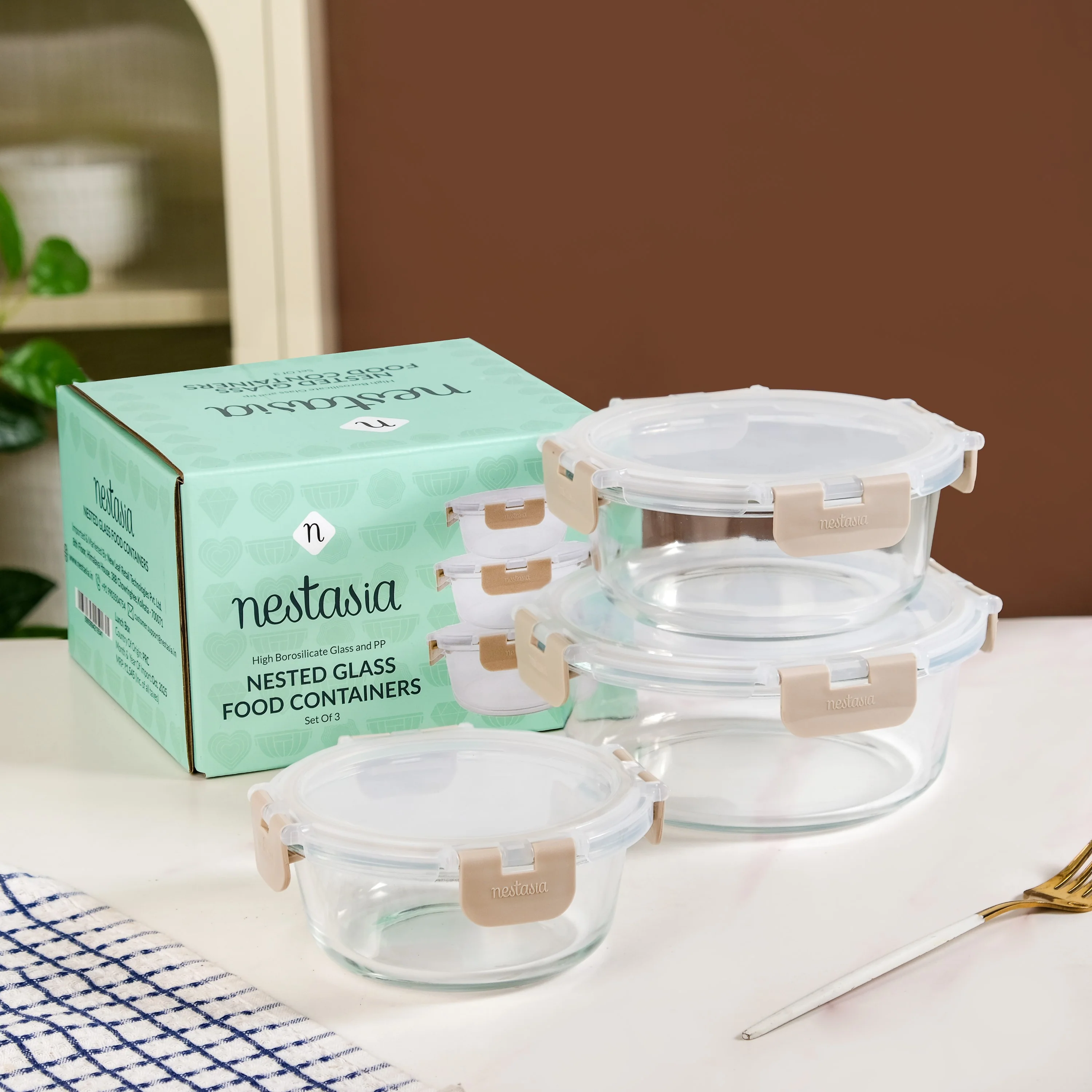 Nestro Pro Leakproof Food Containers Set Of 3 Round 400ml 600ml 950ml - Image 2