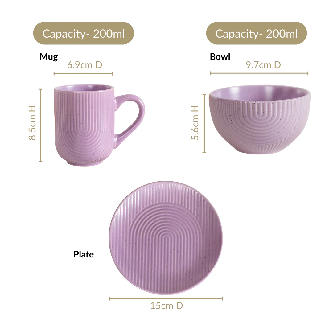 Nordic Ripple Ceramic Plate Bowl Mug Set Of 6 - Image 4