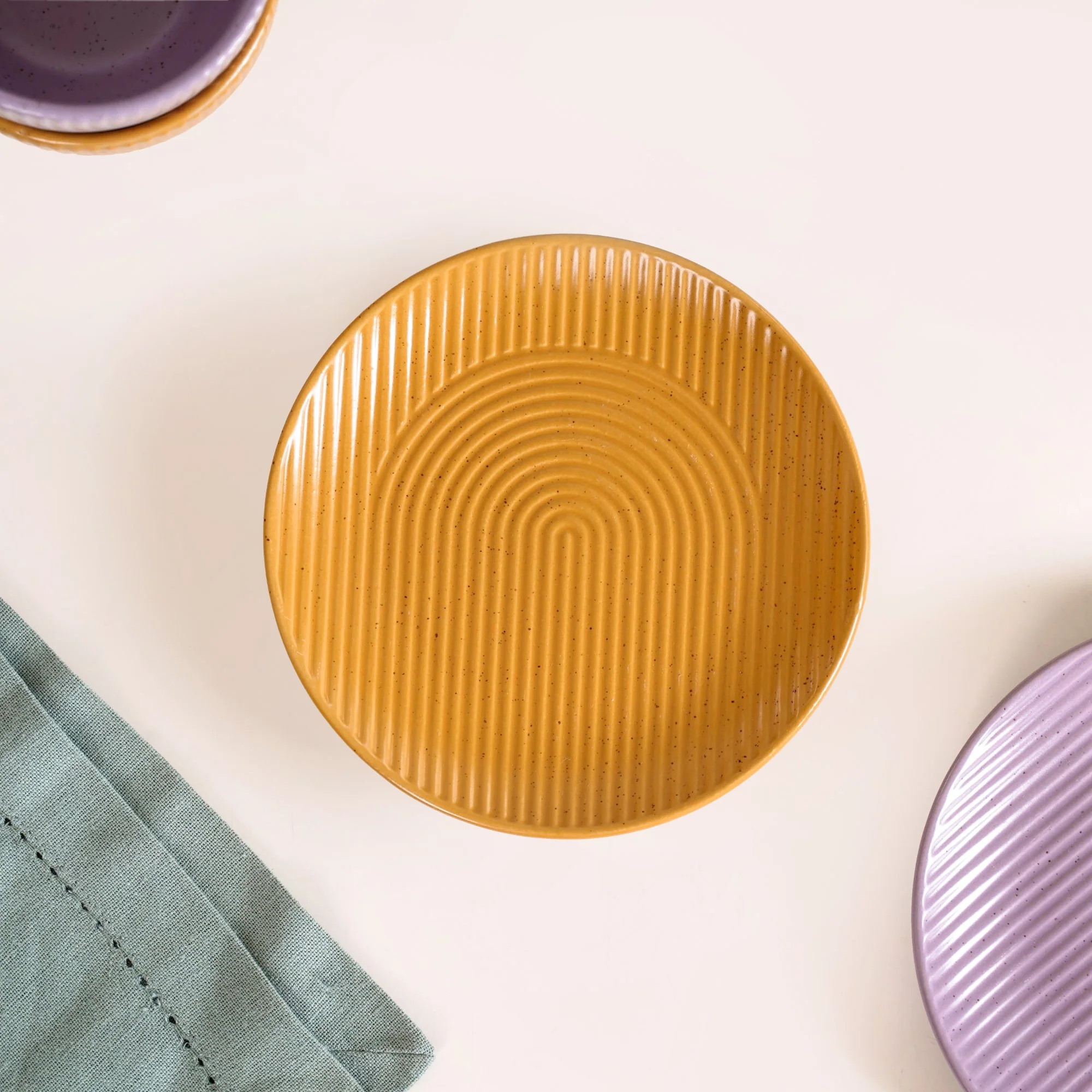 Nordic Ripple Ceramic Plate Bowl Mug Set Of 6 - Image 8