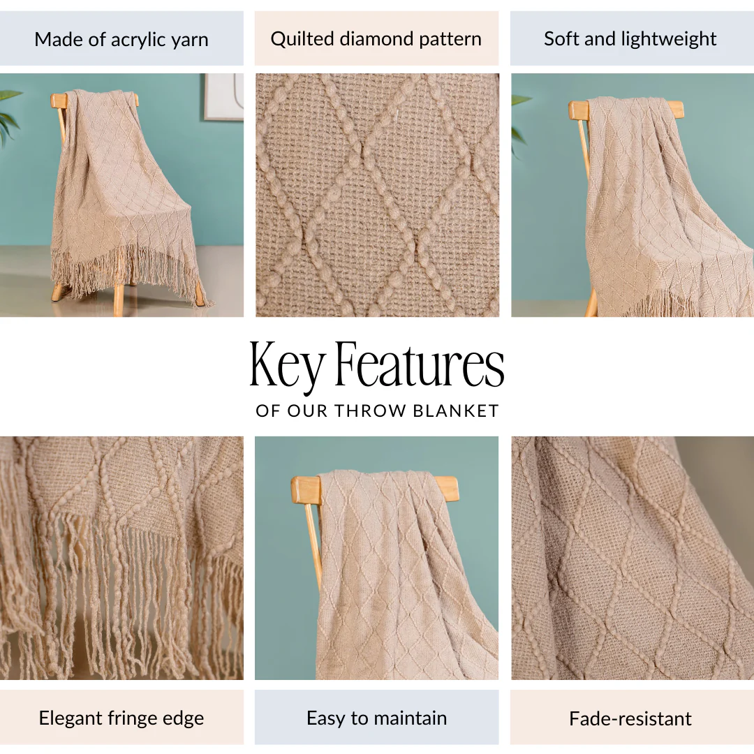 Nude Knitted Throw - Image 4
