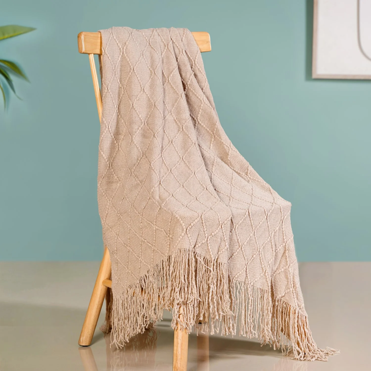 Nude Knitted Throw - Image 6
