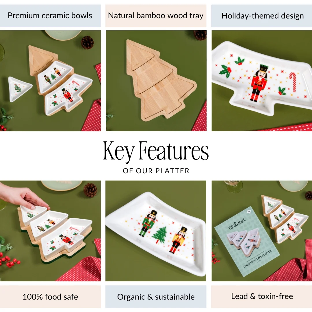 Nutcracker Tree Sectioned Platter Set Of 4 - Image 4