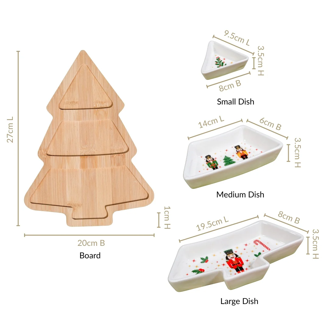 Nutcracker Tree Sectioned Platter Set Of 4 - Image 5