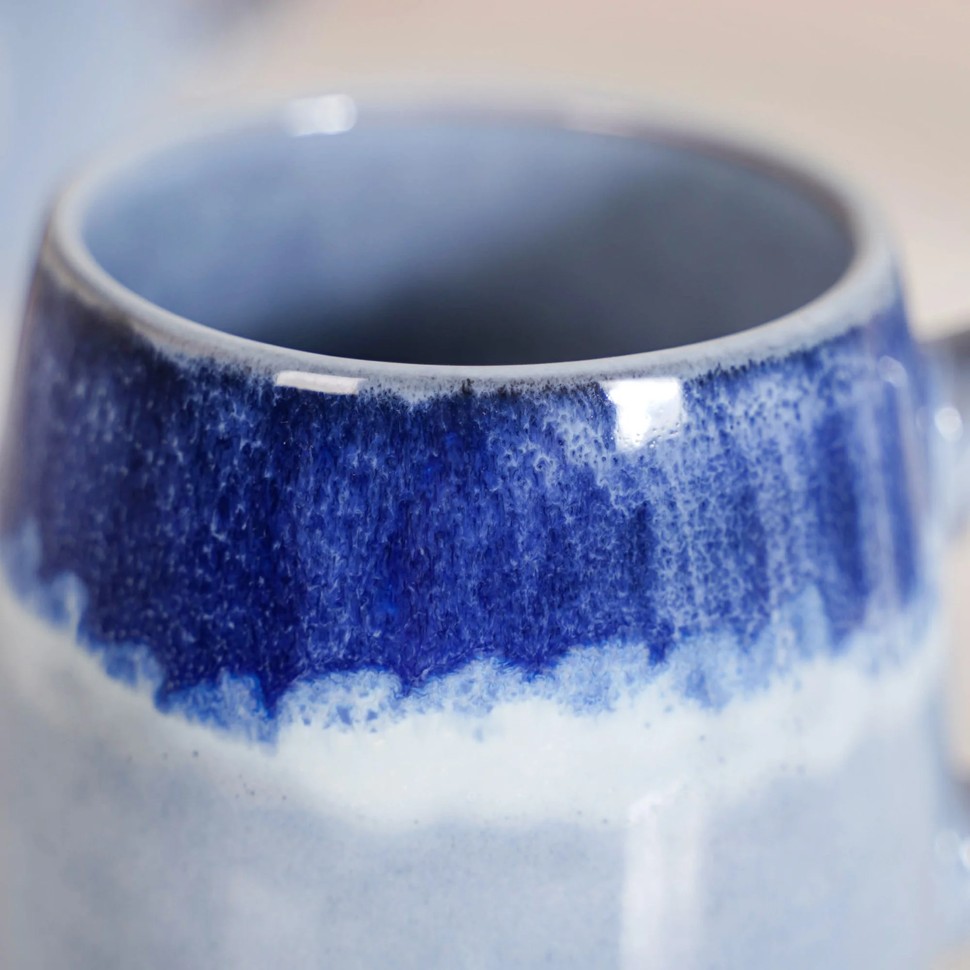 Ocean Ombre Blue Ceramic Coffee Mug Set Of 4 230ml - Image 3