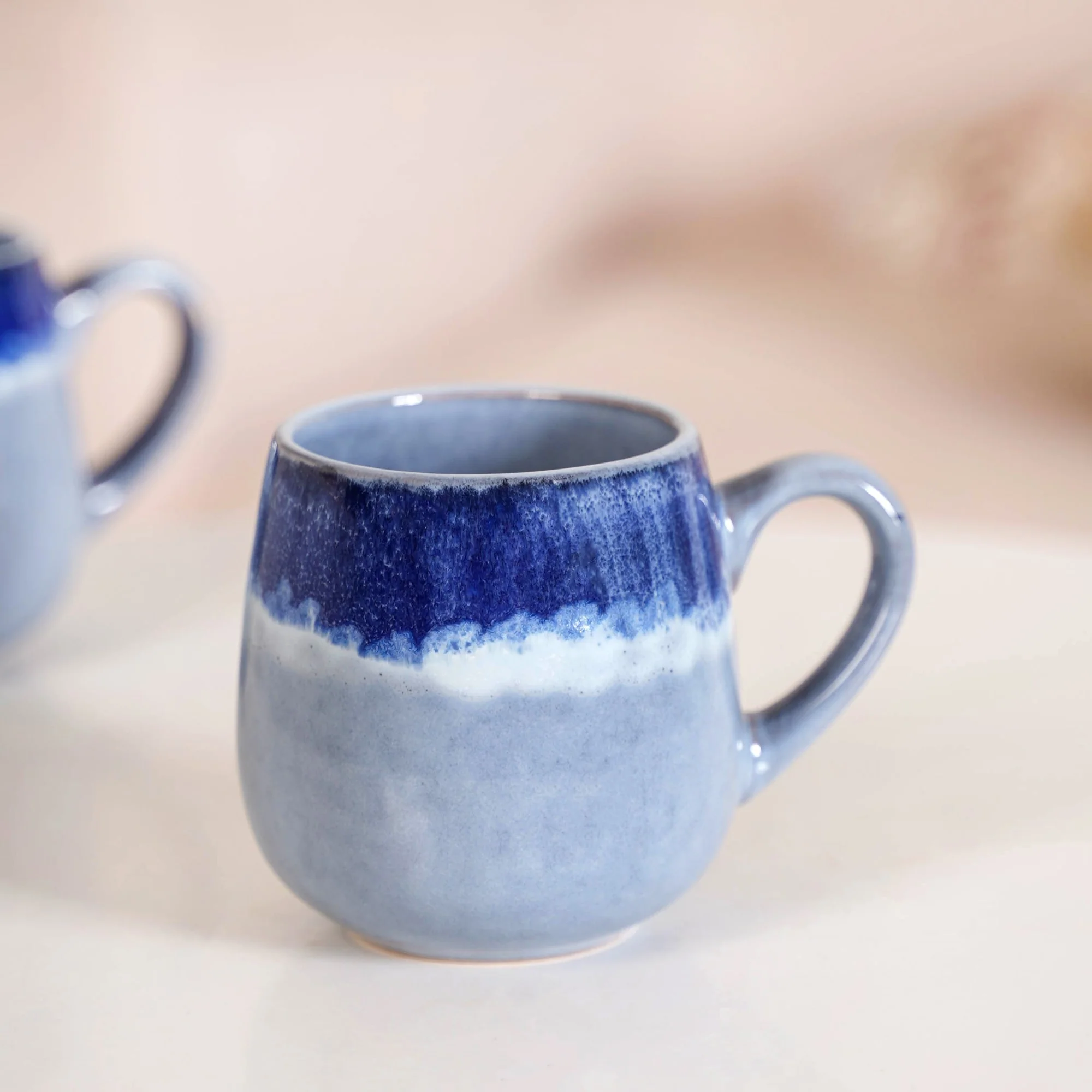 Ocean Ombre Blue Ceramic Coffee Mug Set Of 4 230ml - Image 6
