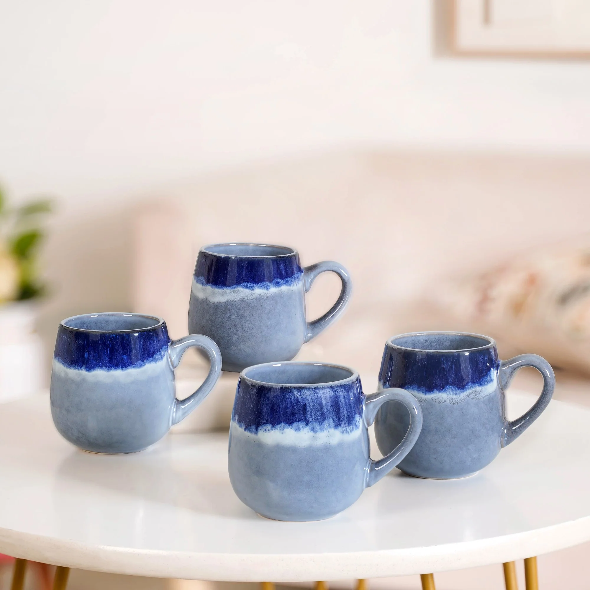 Ocean Ombre Blue Ceramic Coffee Mug Set Of 4 230ml - Image 7