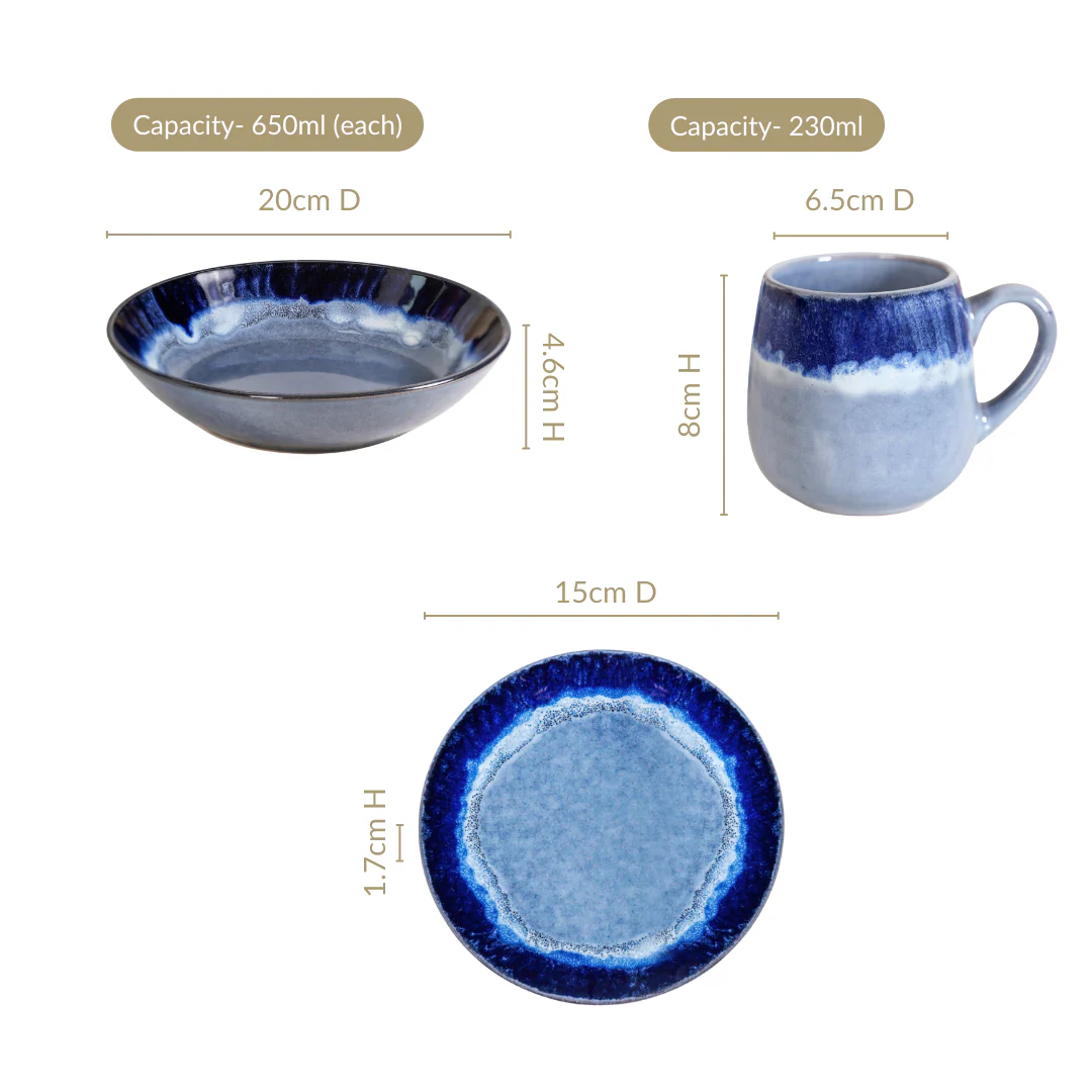 Ocean Ombre Snacks Desserts Set For 4 - Image 3