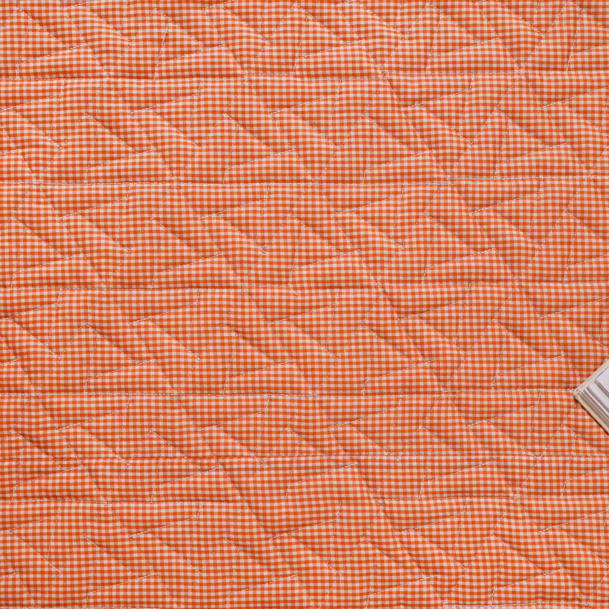 Orange Checks Quilted Picnic Mat 84x60 Inch - Image 10