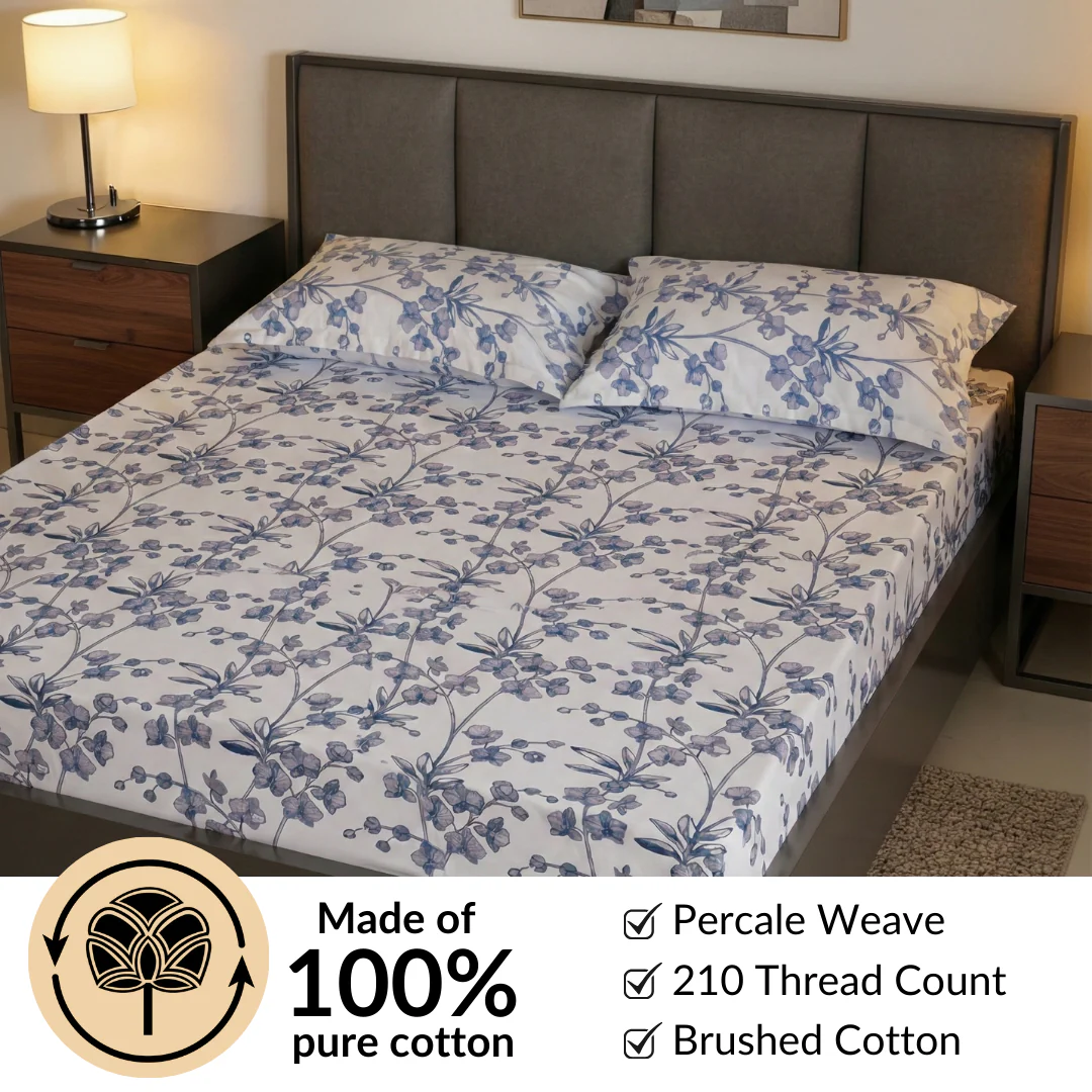 Orchid Whisper Pure Cotton King Size Bedding Set 275x275cm - Image 7