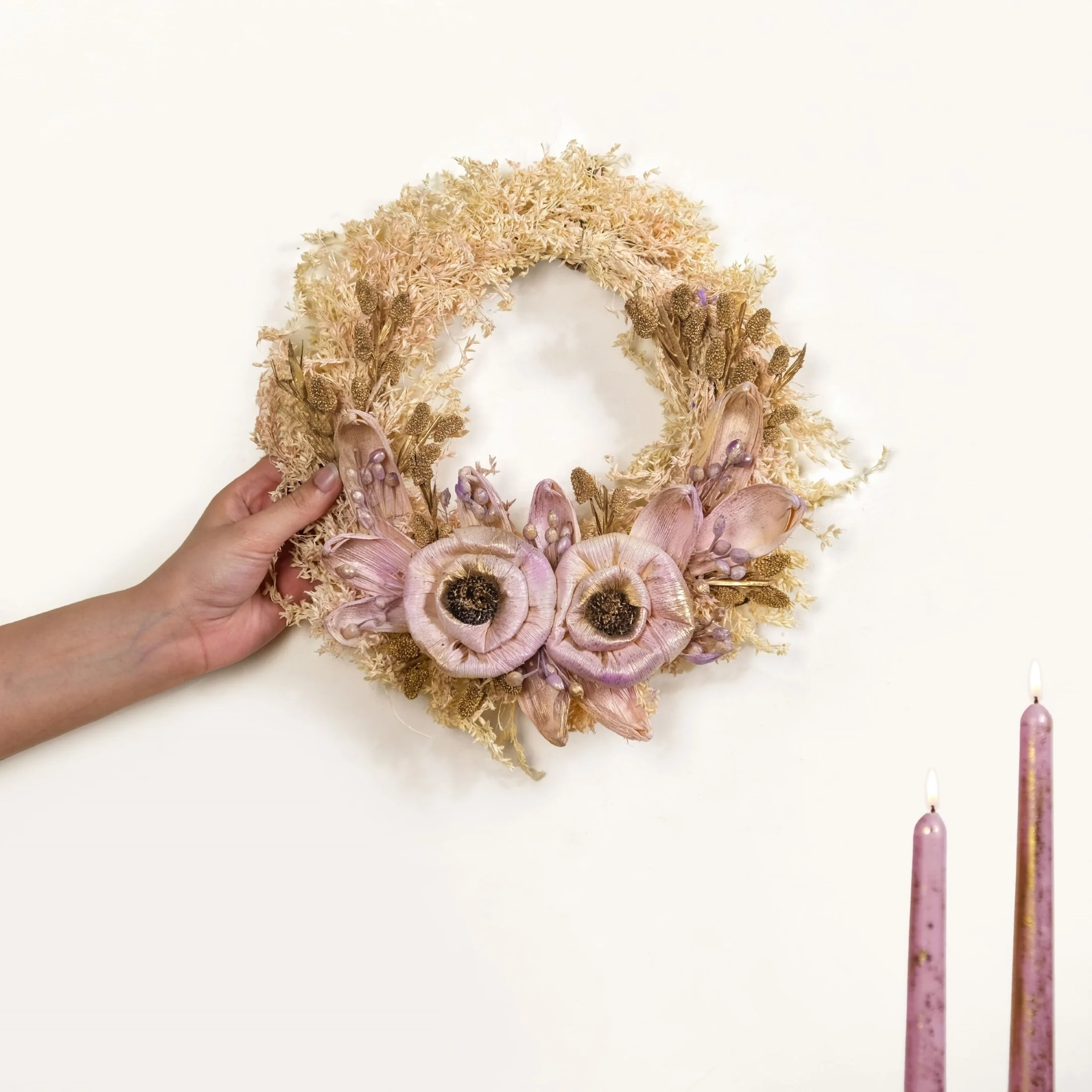 Organic Soft Rose Christmas Wreath - Image 2