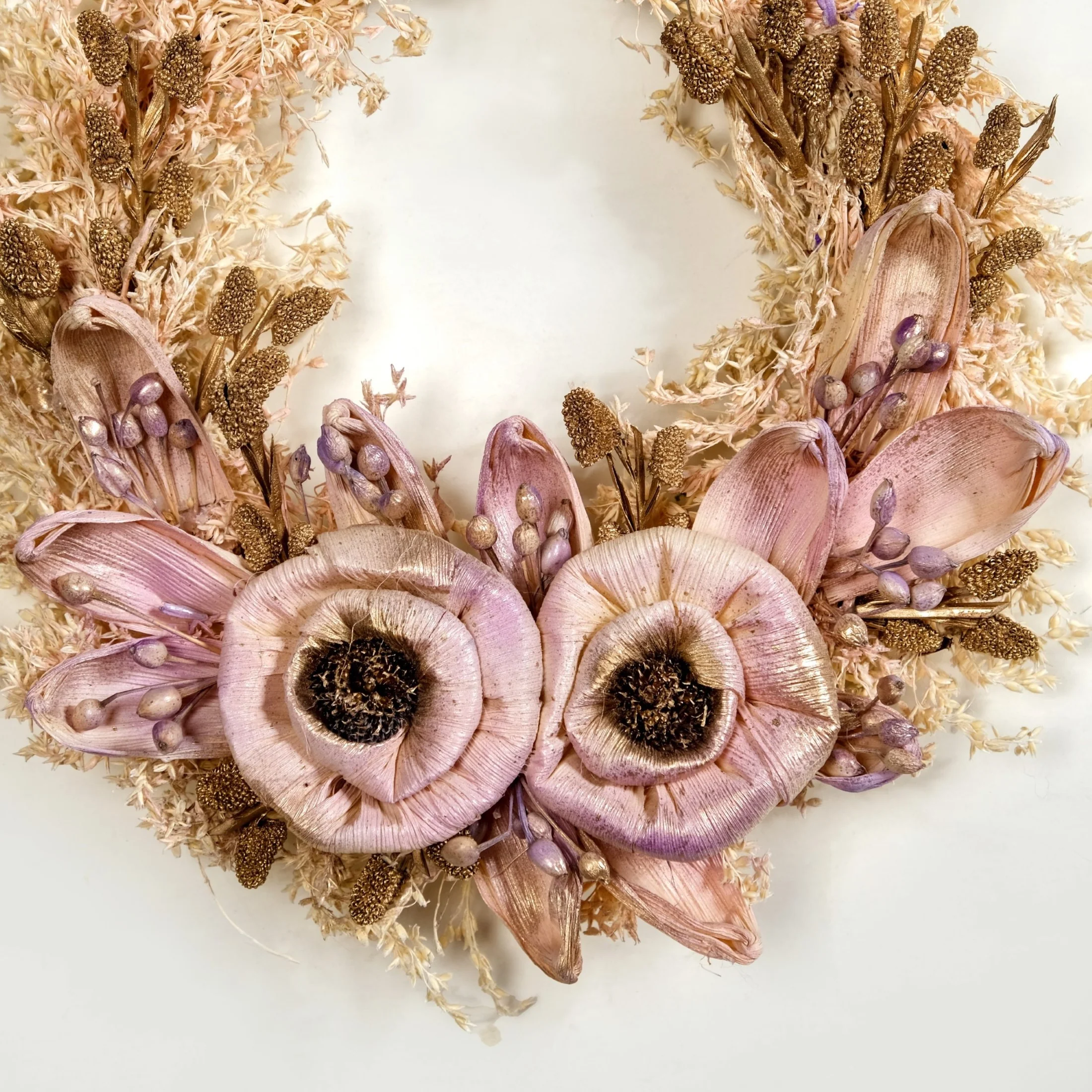 Organic Soft Rose Christmas Wreath - Image 3