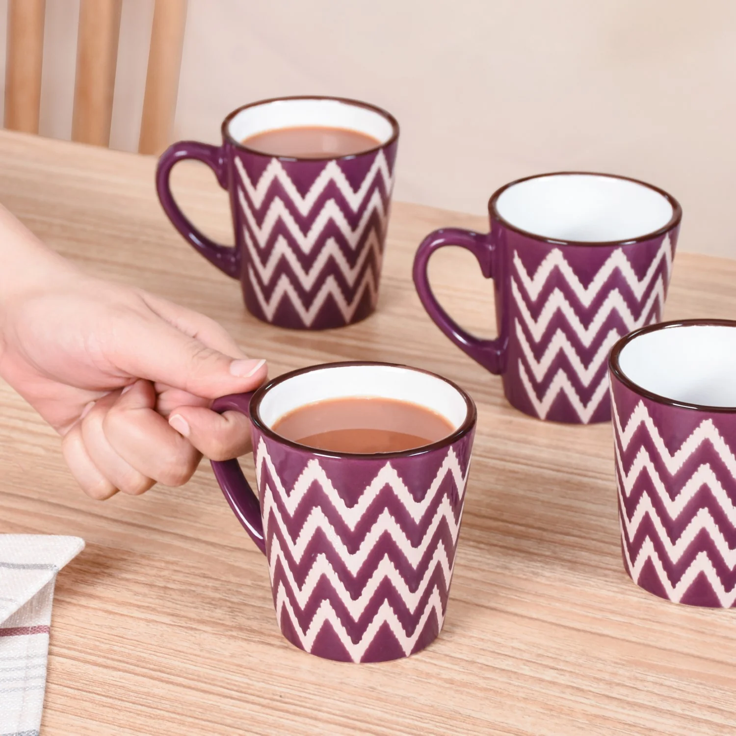 Oscilla Tea Cup Set Of 6 Purple 250ml - Image 3