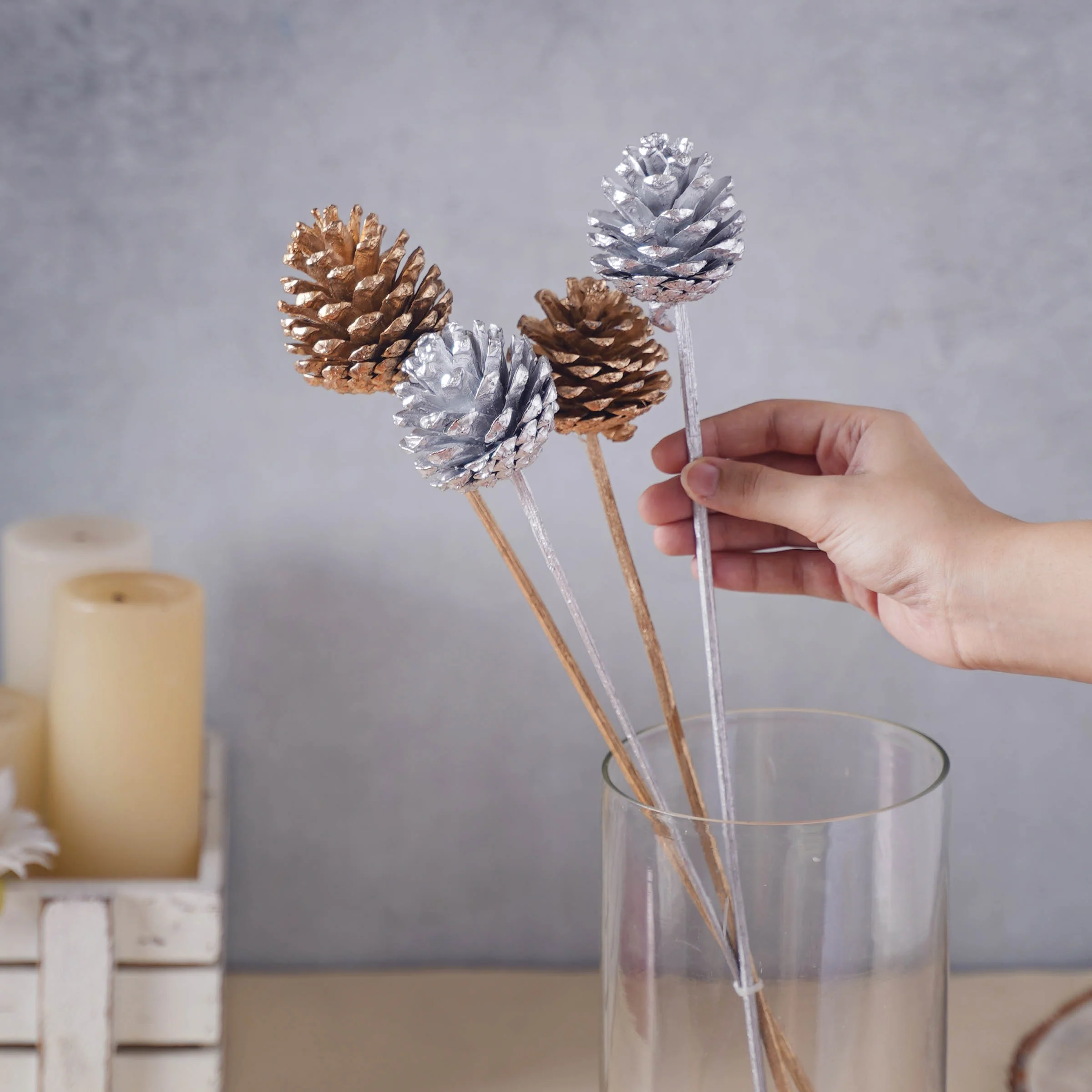 Painted Pine Cones - Image 5