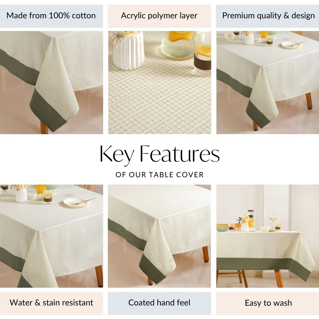 Palm Grove 8 Seater Cotton Table Cover 274x152cm - Image 5