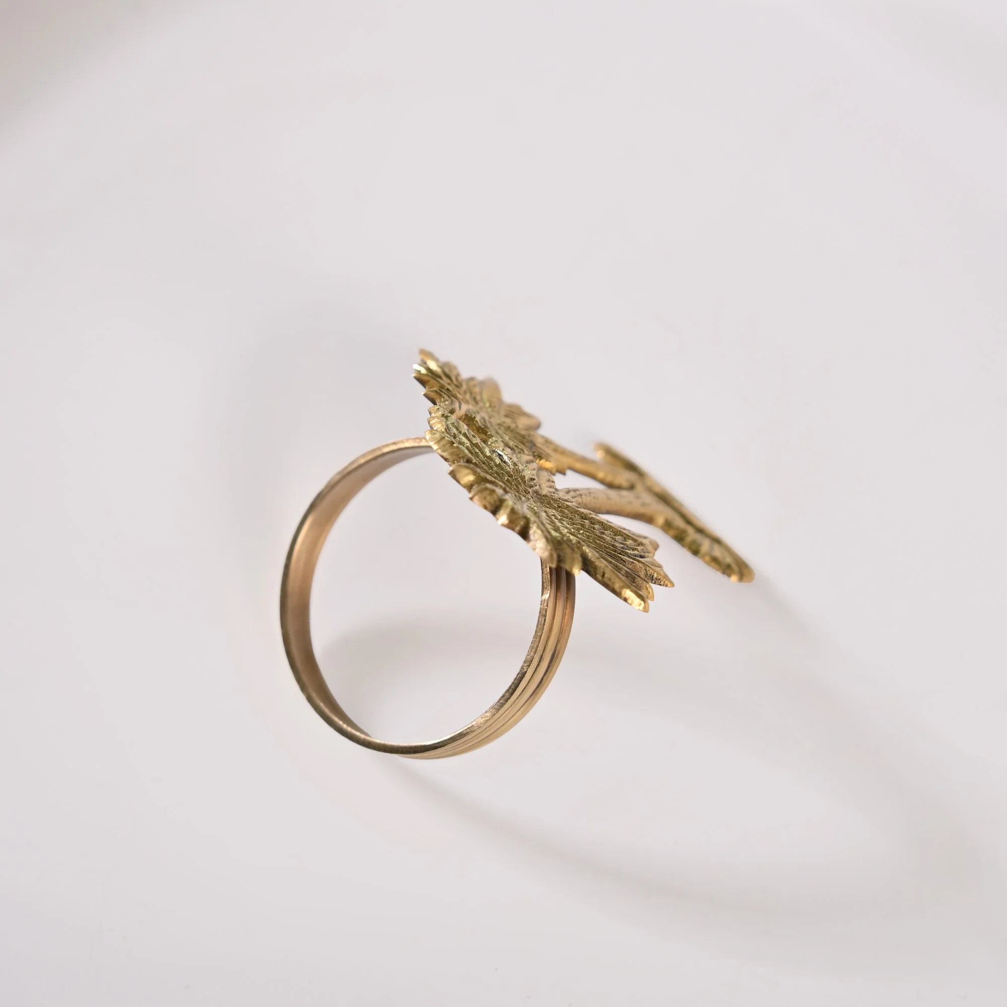 Palm Tree Pure Brass Napkin Ring Set Of 6 - Image 6