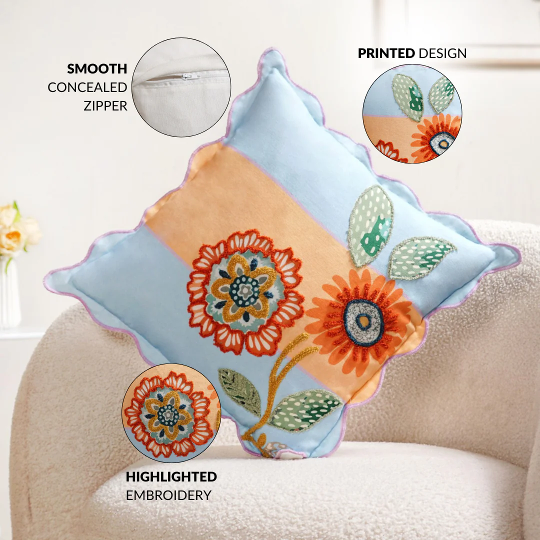 Bloom Era Pastel Cotton Cushion Cover 45x45cm - Image 2