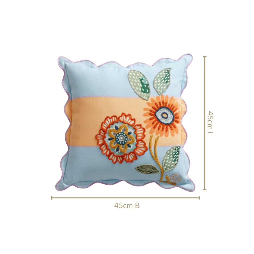 Bloom Era Pastel Cotton Cushion Cover 45x45cm - Image 3