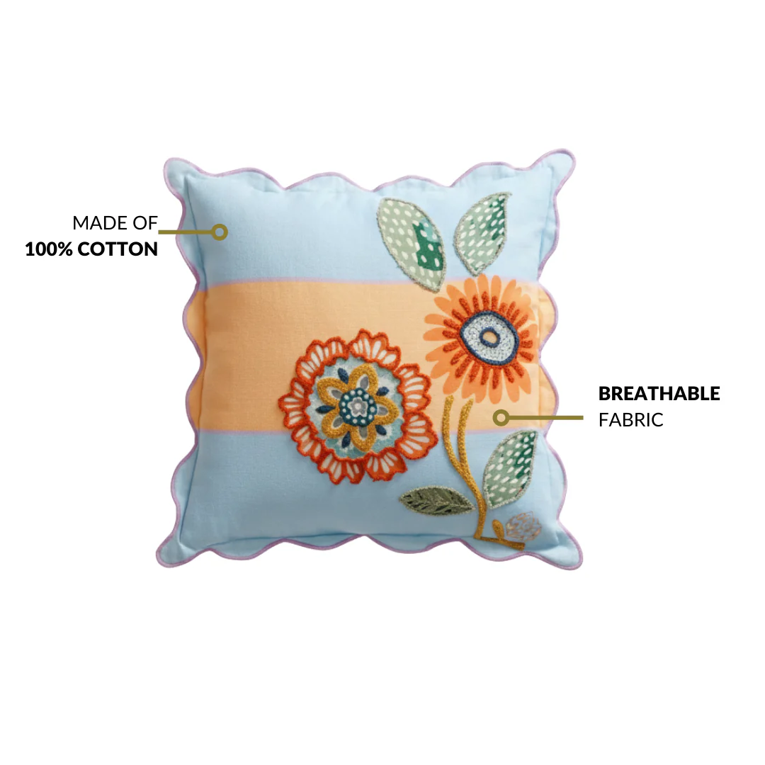 Bloom Era Pastel Cotton Cushion Cover 45x45cm - Image 4