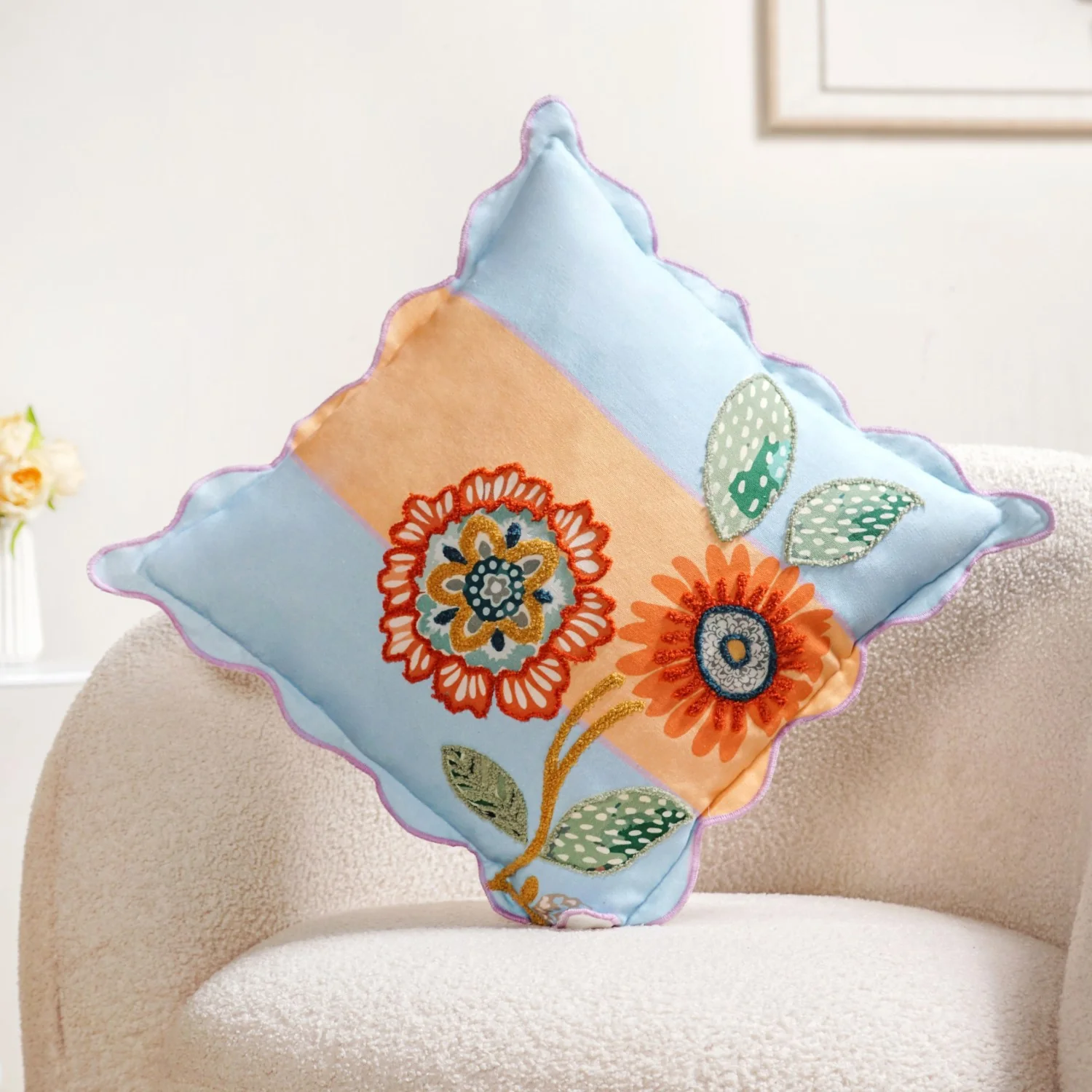 Bloom Era Pastel Cotton Cushion Cover 45x45cm - Image 7