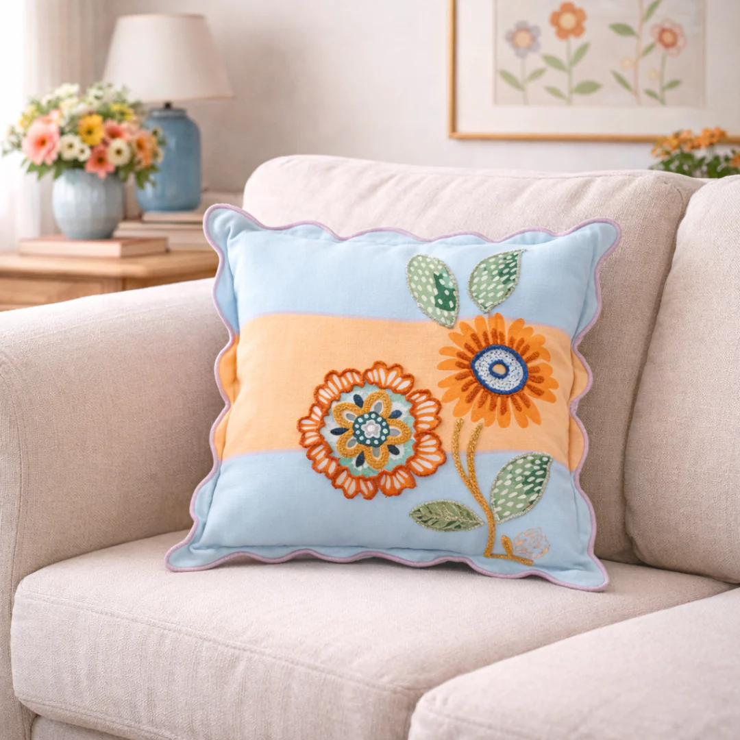 Bloom Era Pastel Cotton Cushion Cover 45x45cm - Image 8