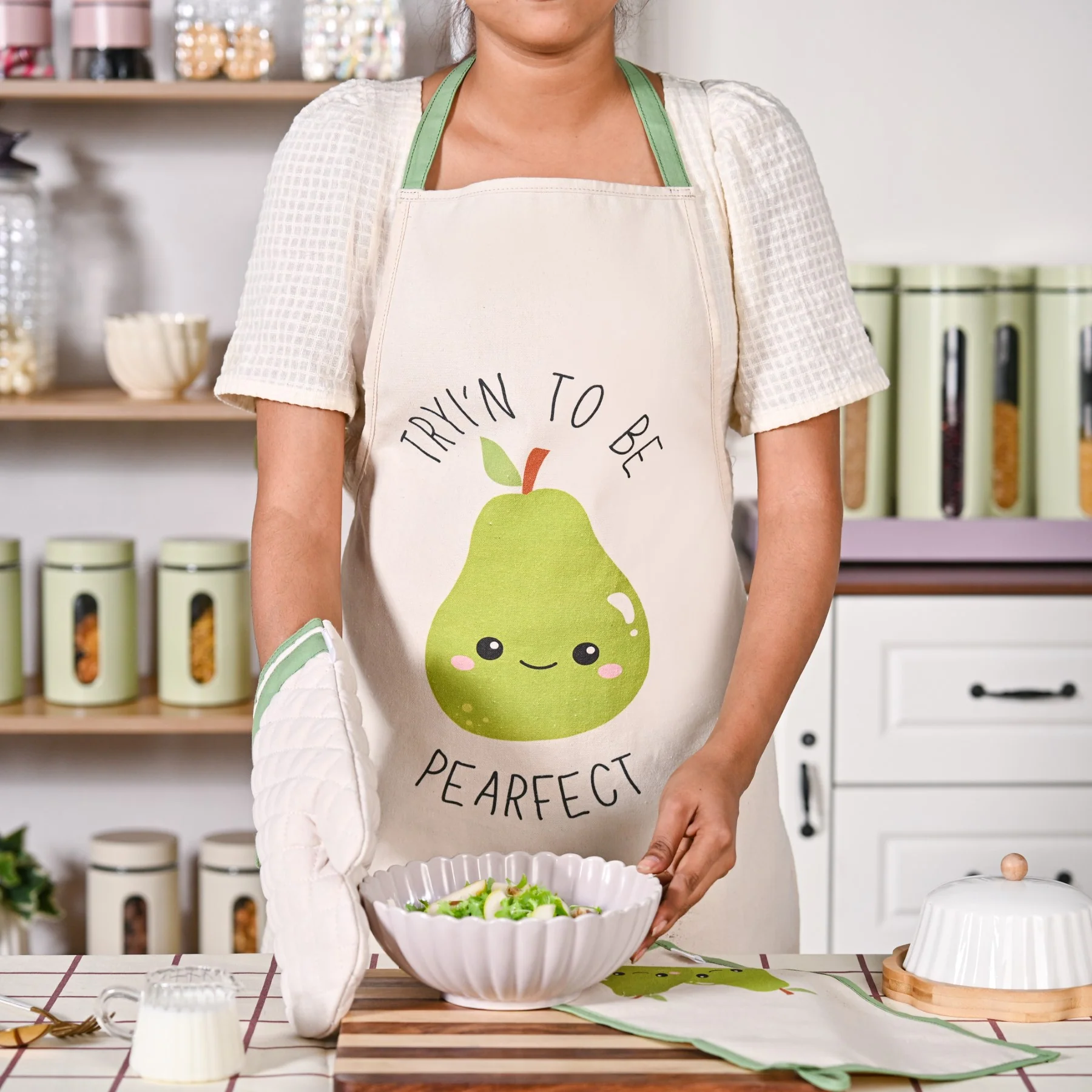 PearFect Apron Mitten Hand Towel Set Of 3 - Image 2