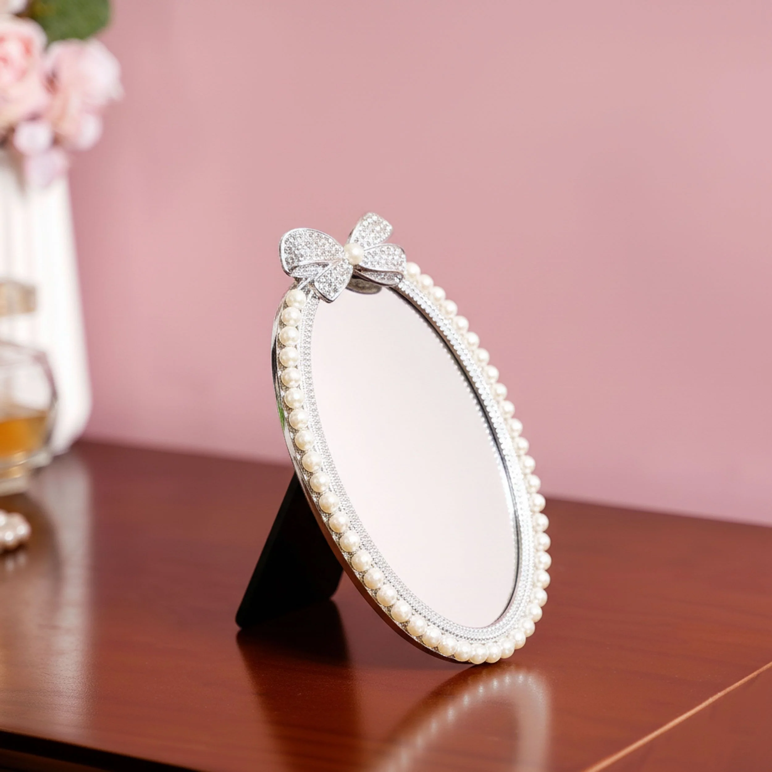 Pearl Mirror With Studded Bow Small 10x15cm - Image 7