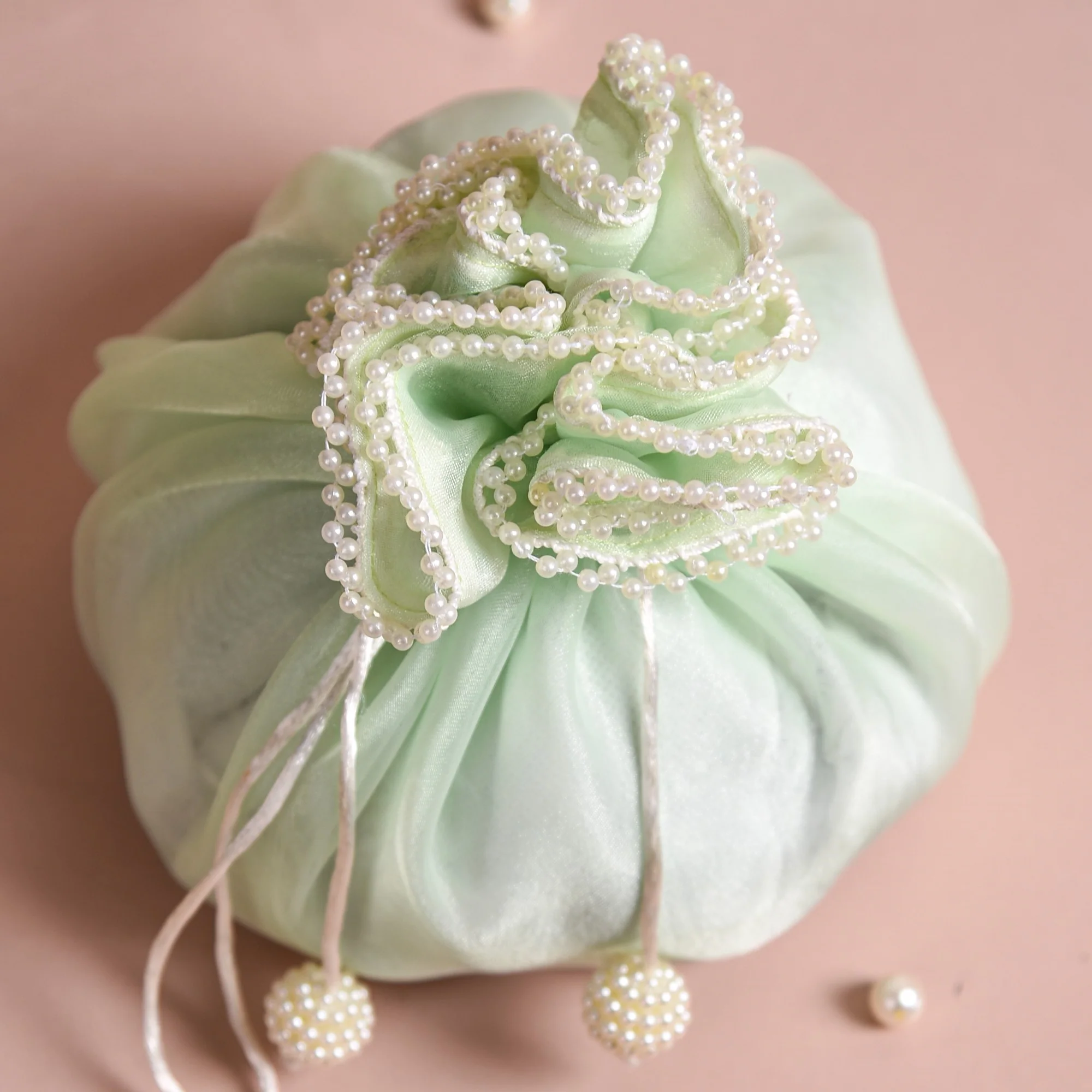 Pearl Potli Bags For Gifting Set Of 2 - Image 3