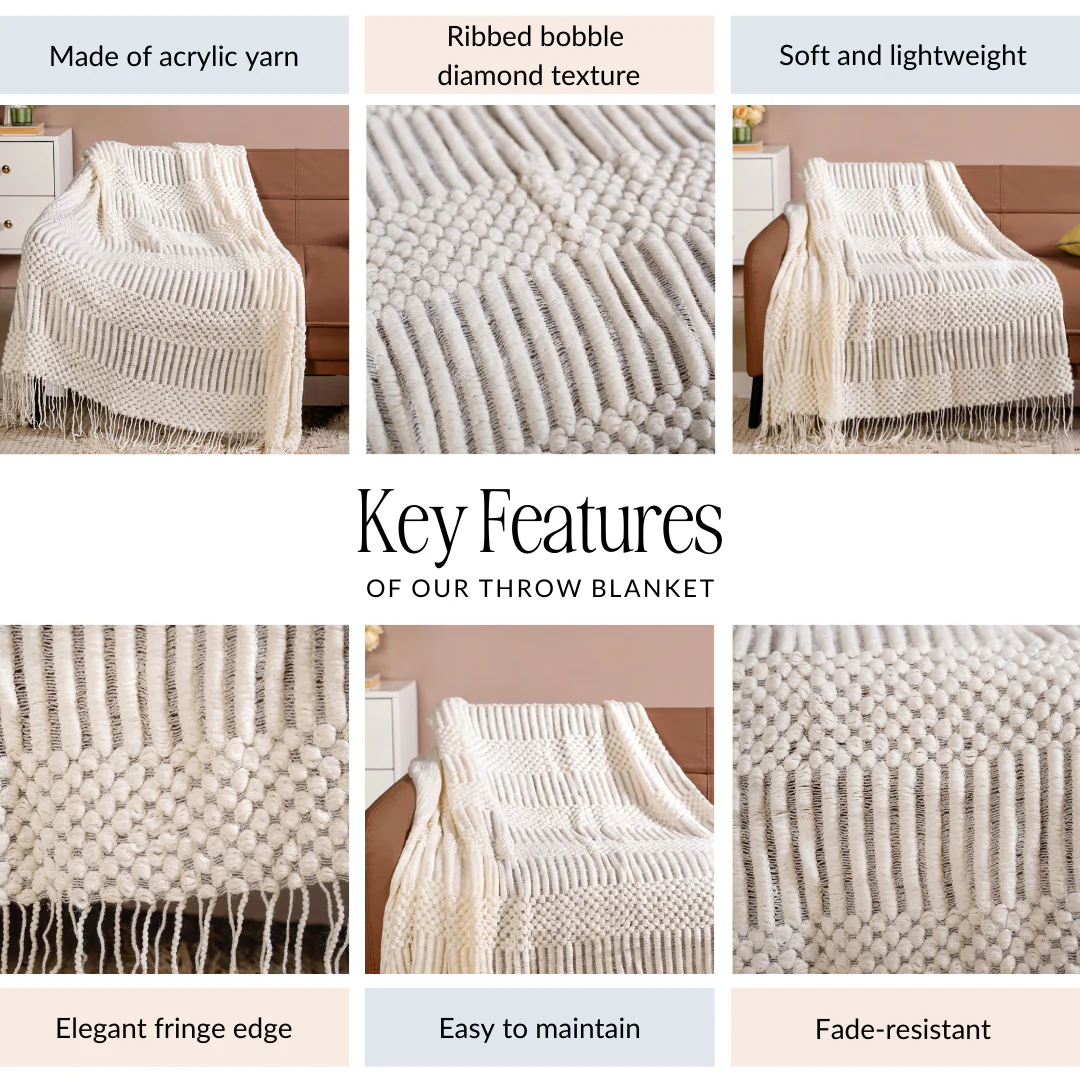 Pearl White Couch Throw - Image 4