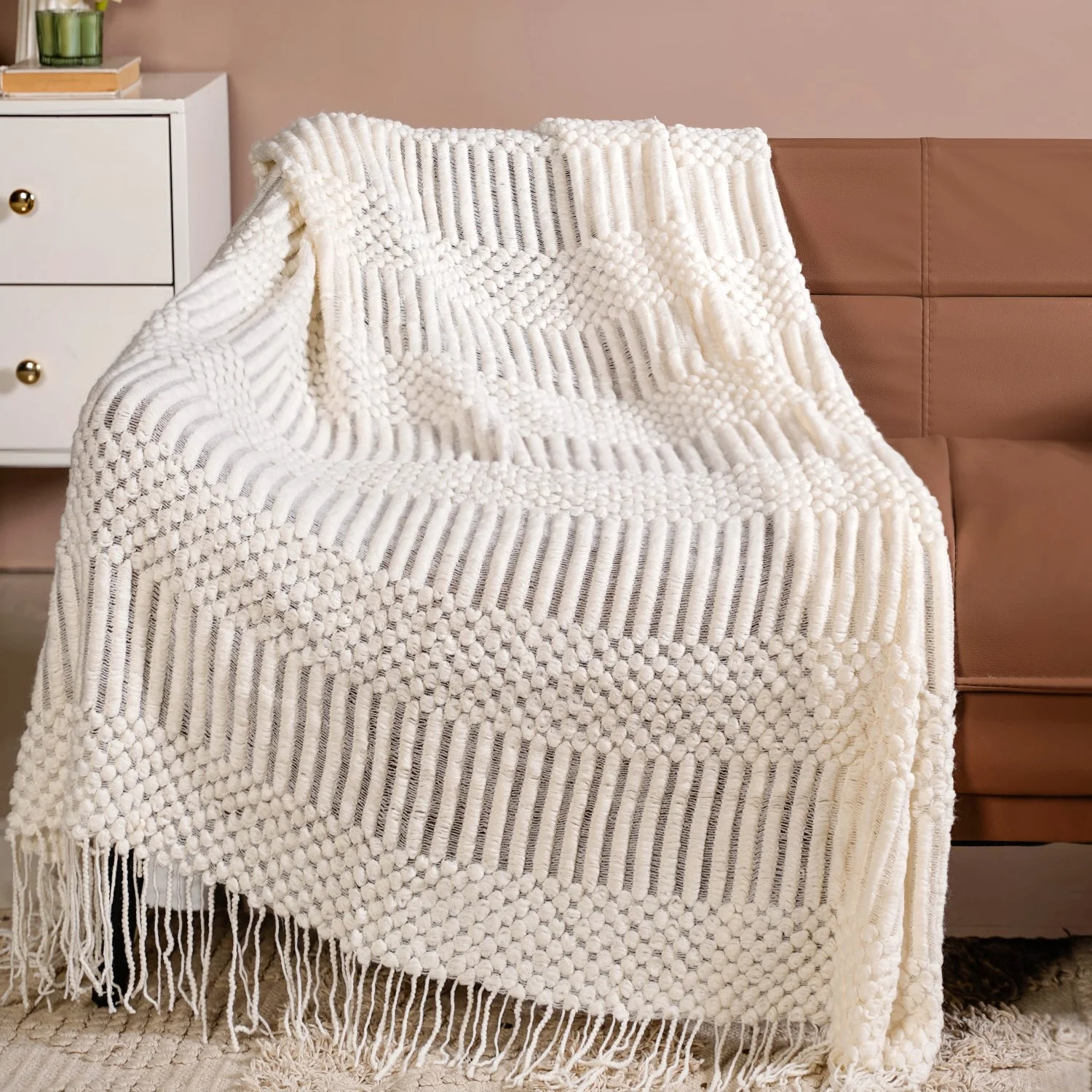 Pearl White Couch Throw - Image 6