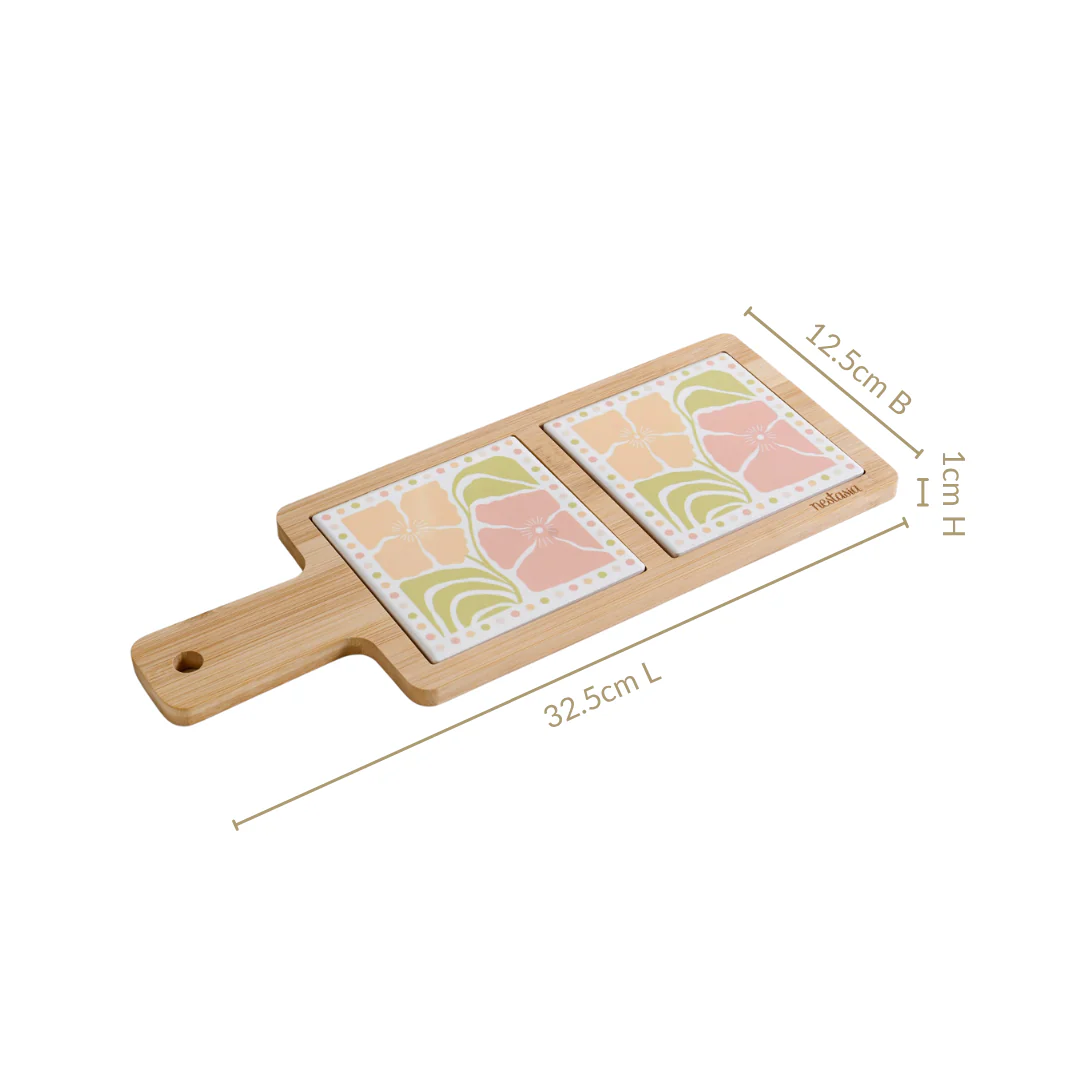 Perfectly Pastel Bamboo And Ceramic Platter 32x12cm - Image 4