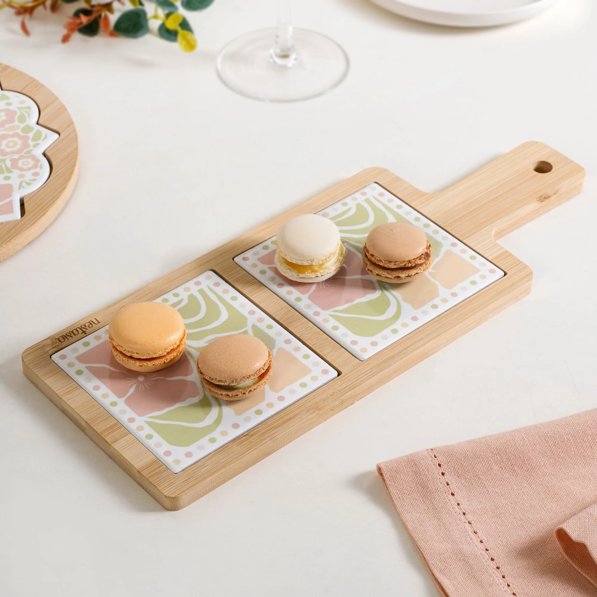 Perfectly Pastel Bamboo And Ceramic Platter 32x12cm - Image 8